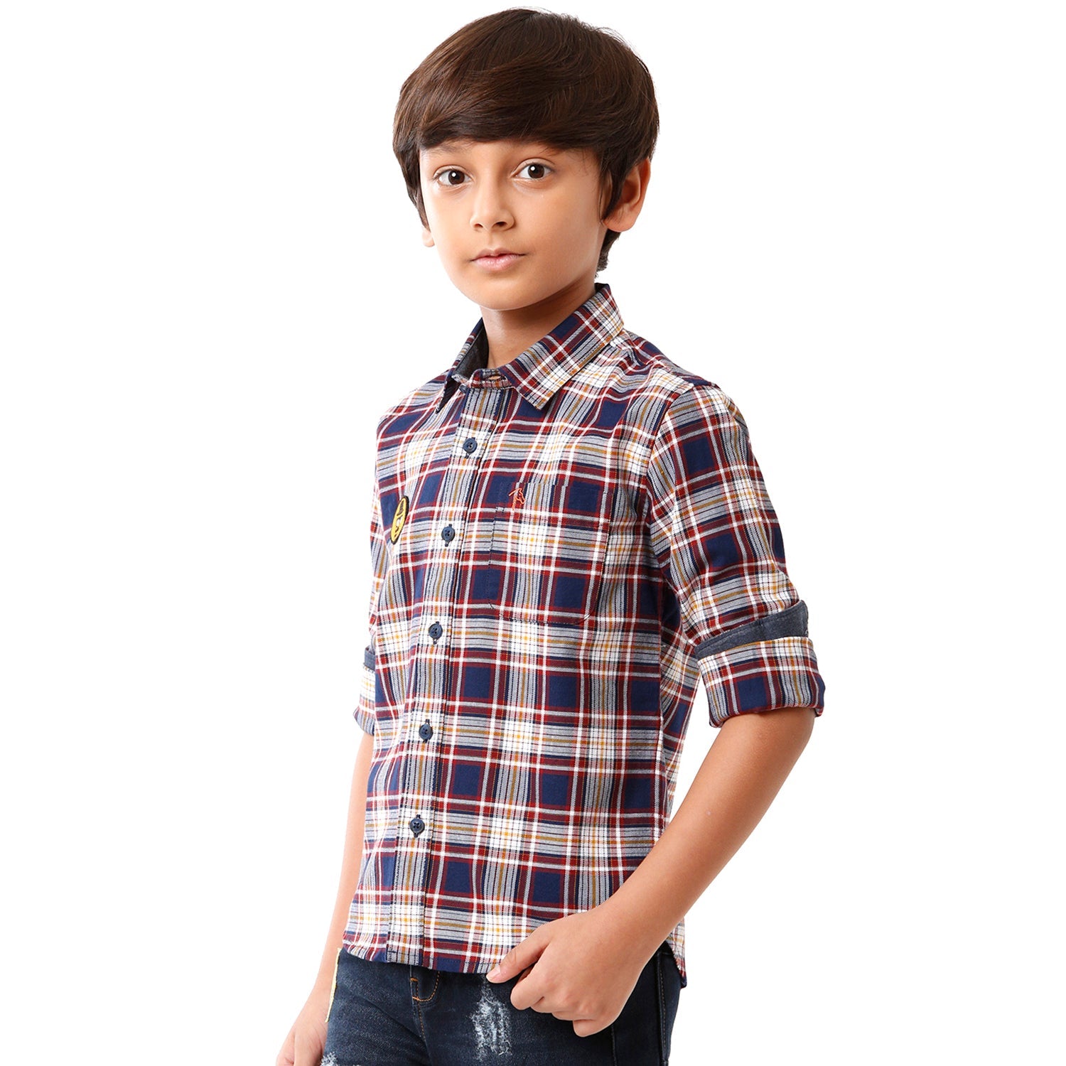 Classic Polo Bro Boys Checked Full Sleeve Slim Fit Multicolor Shirt - BBSH S2 15 A Shirts Classic Polo 