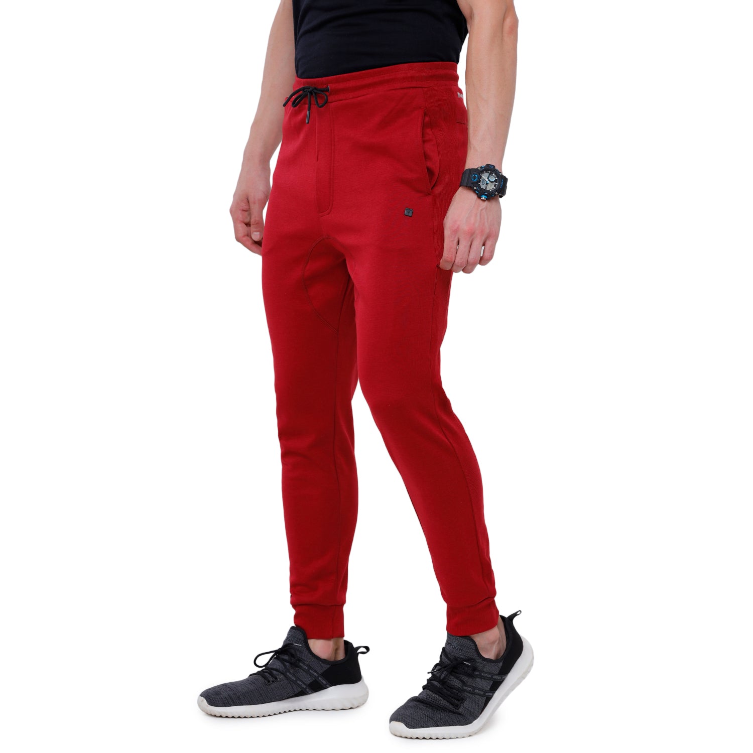 Classic Polo Men's Red Solid Mélange Slim Fit Stylish Jogger Pant - Gioz-03 A Track Pants Classic Polo 