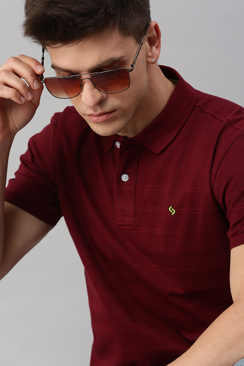 Classic Polo Men's Cotton Half Sleeve Solid Slim Fit Polo Neck Maroon Color T-Shirt | Prm - 753 G