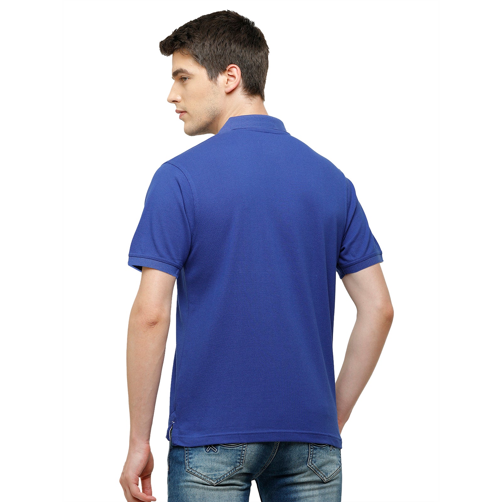 Classic Polo Navy Blue Polo Neck Authentic Fit T Shirt Men - 4SSN 204 T-shirt Classic Polo 