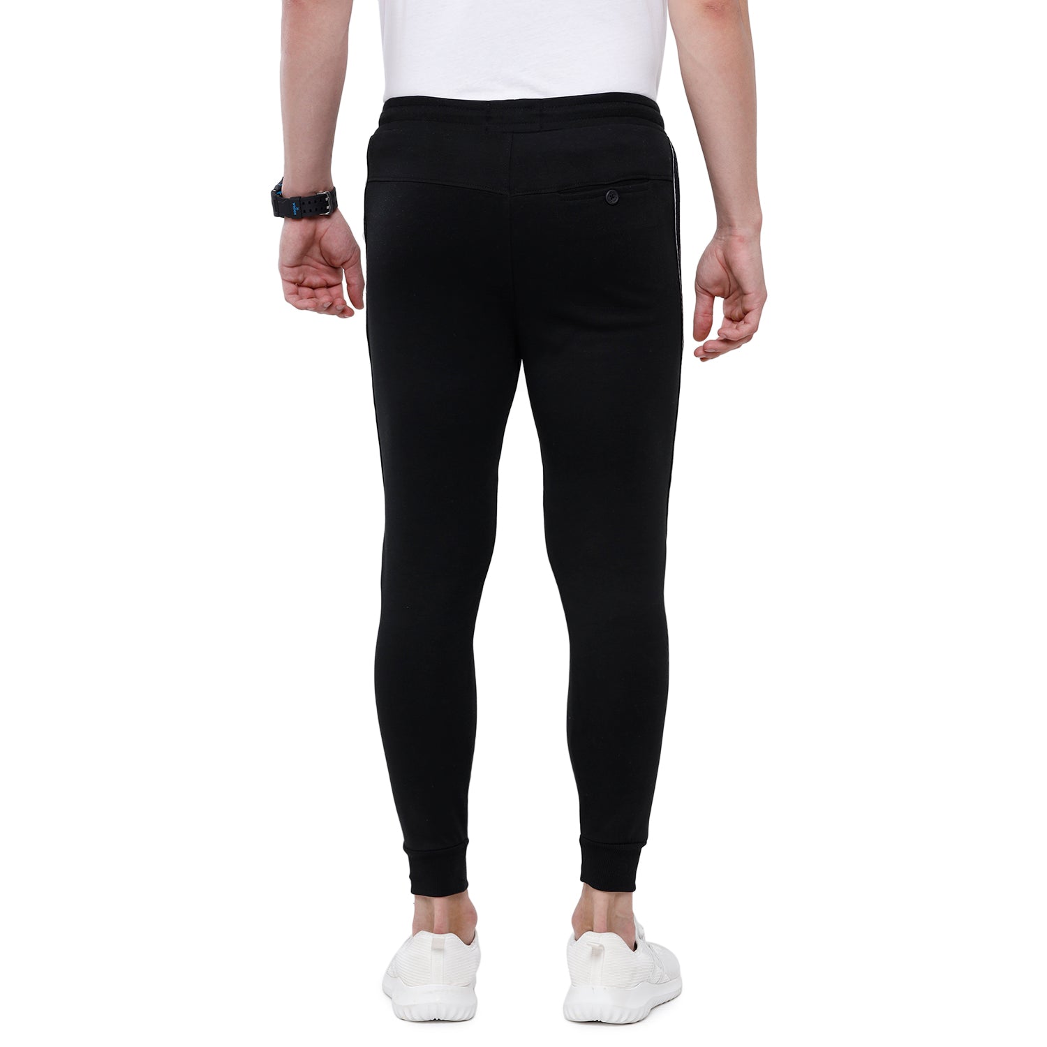 Classic Polo Men's Black Solid Melange Slim Fit Smart Jogger Pant - Gioz-05 C Classic Polo 