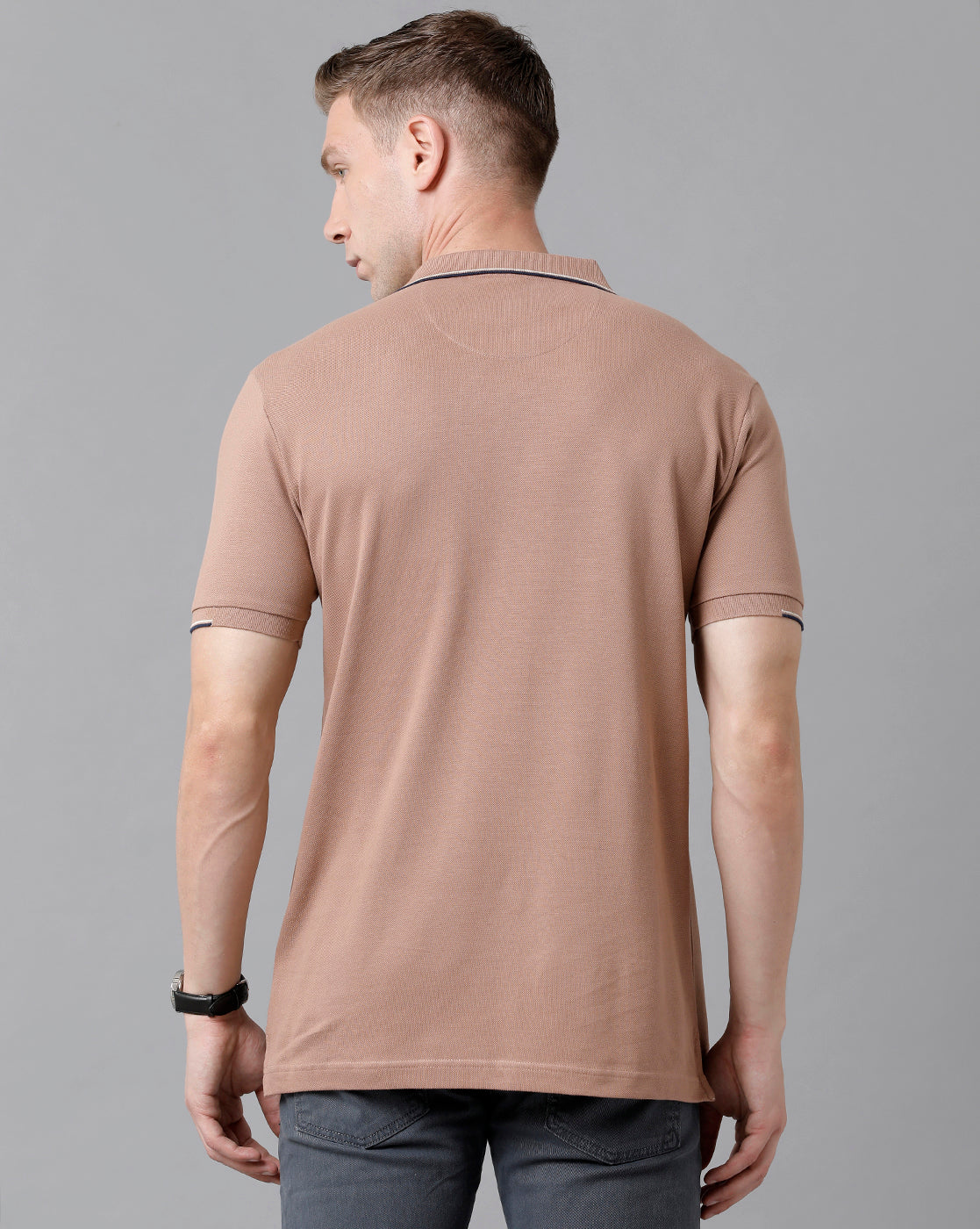 Classic Polo Men's Cotton Printed Half Sleeve Slim Fit Polo Neck Mustard Color T-Shirt | Prm - 710 B