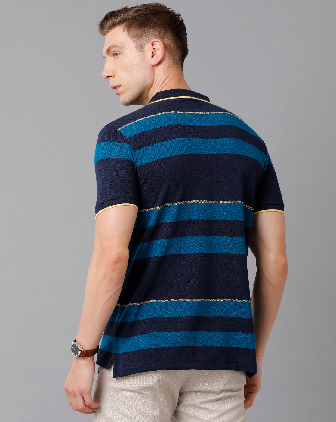 Classic Polo Men's Cotton Blend Striped Slim Fit Multicolor T-Shirt | Adore - 178 A