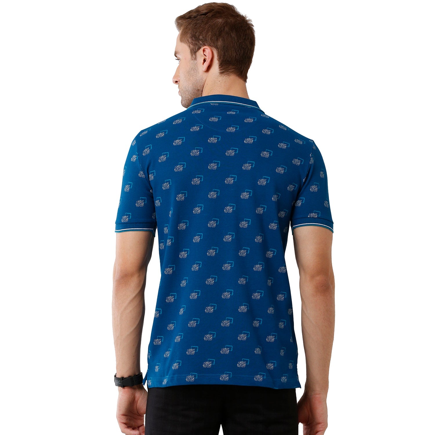Classic Polo Mens Printed Half Sleeve Slim Fit Blue Color Polo T-Shirt - Beau 170 A T-shirt Classic Polo 