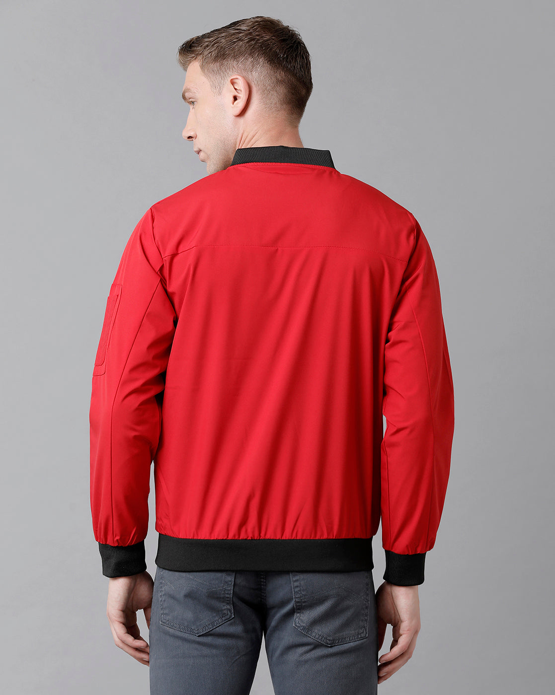 Classic Polo Men's Cotton Solid Full Sleeve Slim Fit Round Neck Red Color Jackets | Cpj 21 Fs 438