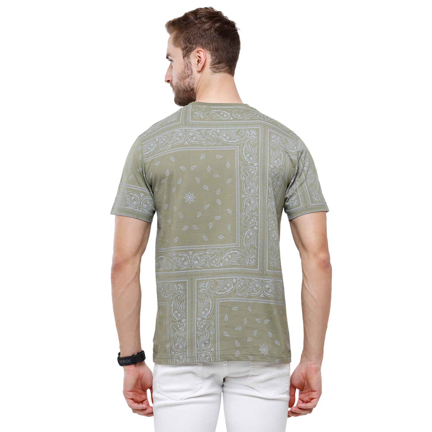 Swiss Club Mens Grey Printed Slim Fit Half Sleeve Round Neck T-Shirt (CUB - 53 A SF C) T-shirt Swiss Club 