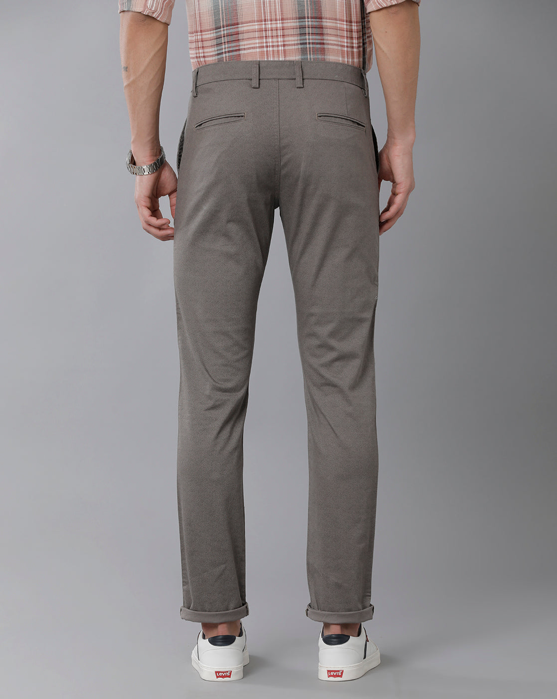 Classic Polo Men's 100% Cotton Moderate Fit Solid Grey Color Trouser | TO1-37 C-GRY