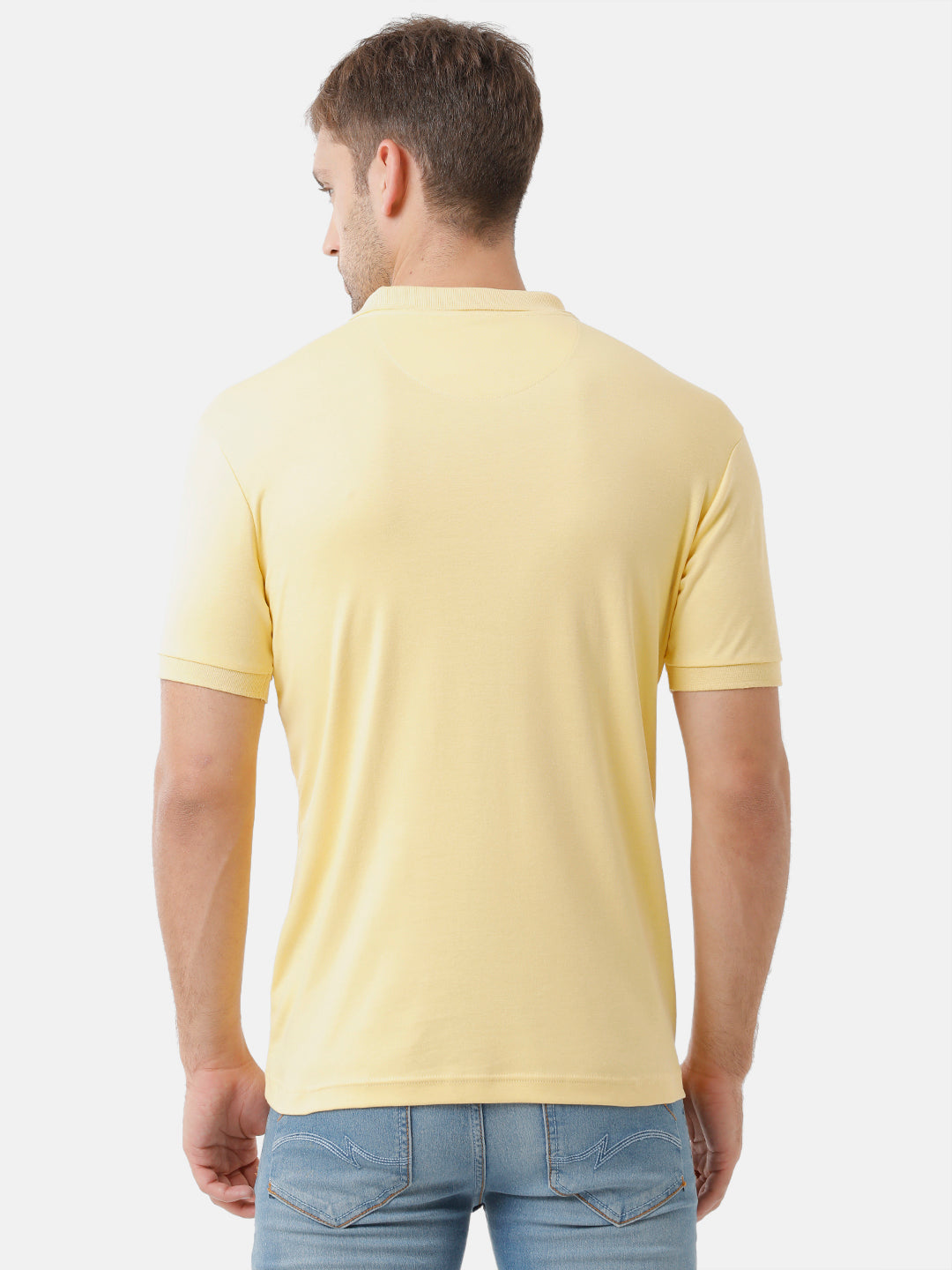 Classic Polo Mens Cotton Half Sleeve Solid Slim Fit Polo Neck Yellow Color T-Shirt | Unico 59 B