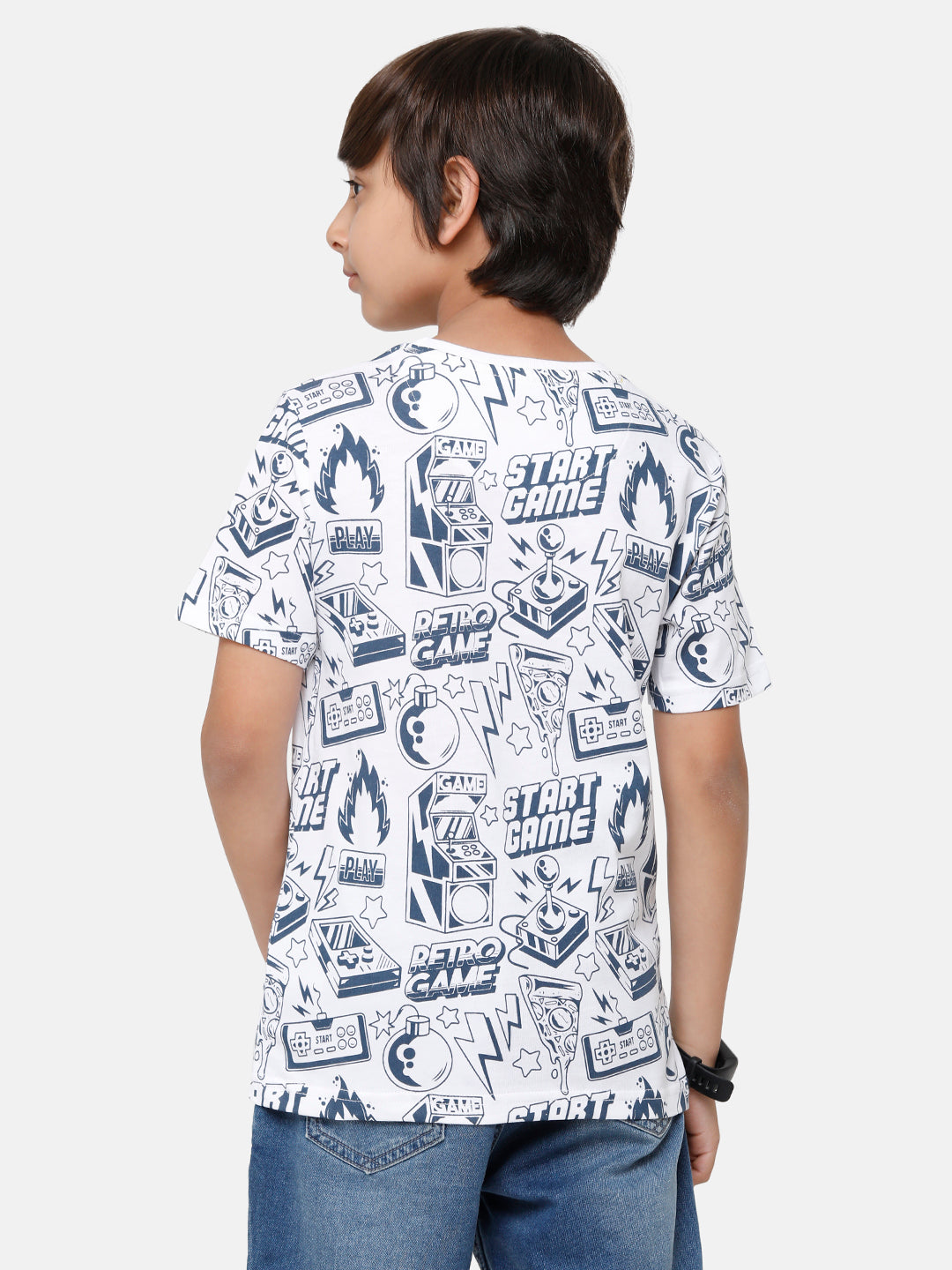 CP Boys Multicolor Printed Slim Fit Round Neck T-Shirt T-shirt Classic Polo 