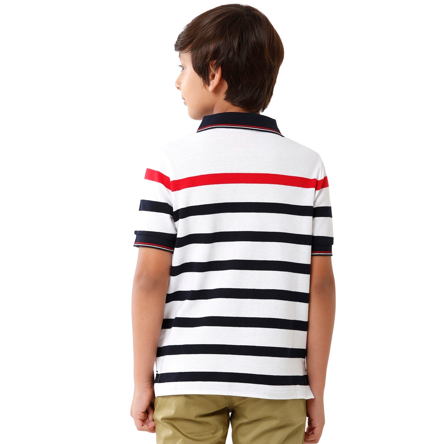 Classic Polo Bro Boys Striped Half Sleeve Slim Fit White Color T-Shirt - BBP 10 T-shirt Classic Polo 