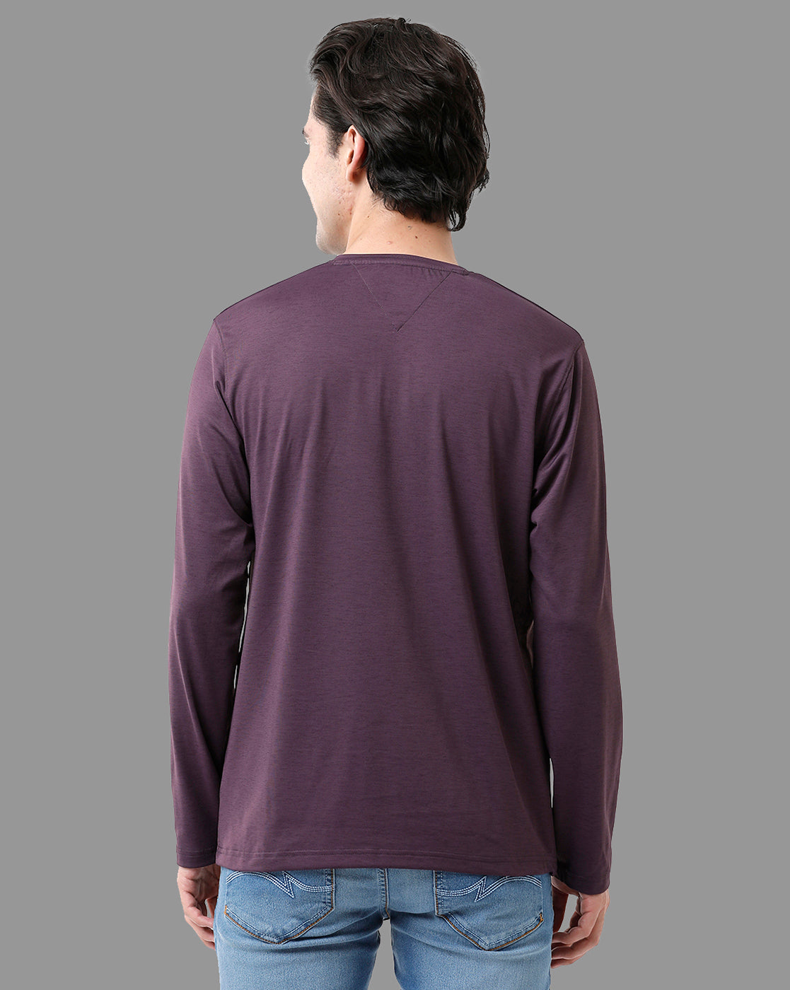 Classic Polo Mens Cotton Full Sleeve Solid Slim Fit Round Neck Brown Color T-Shirt | Verno - 311 A