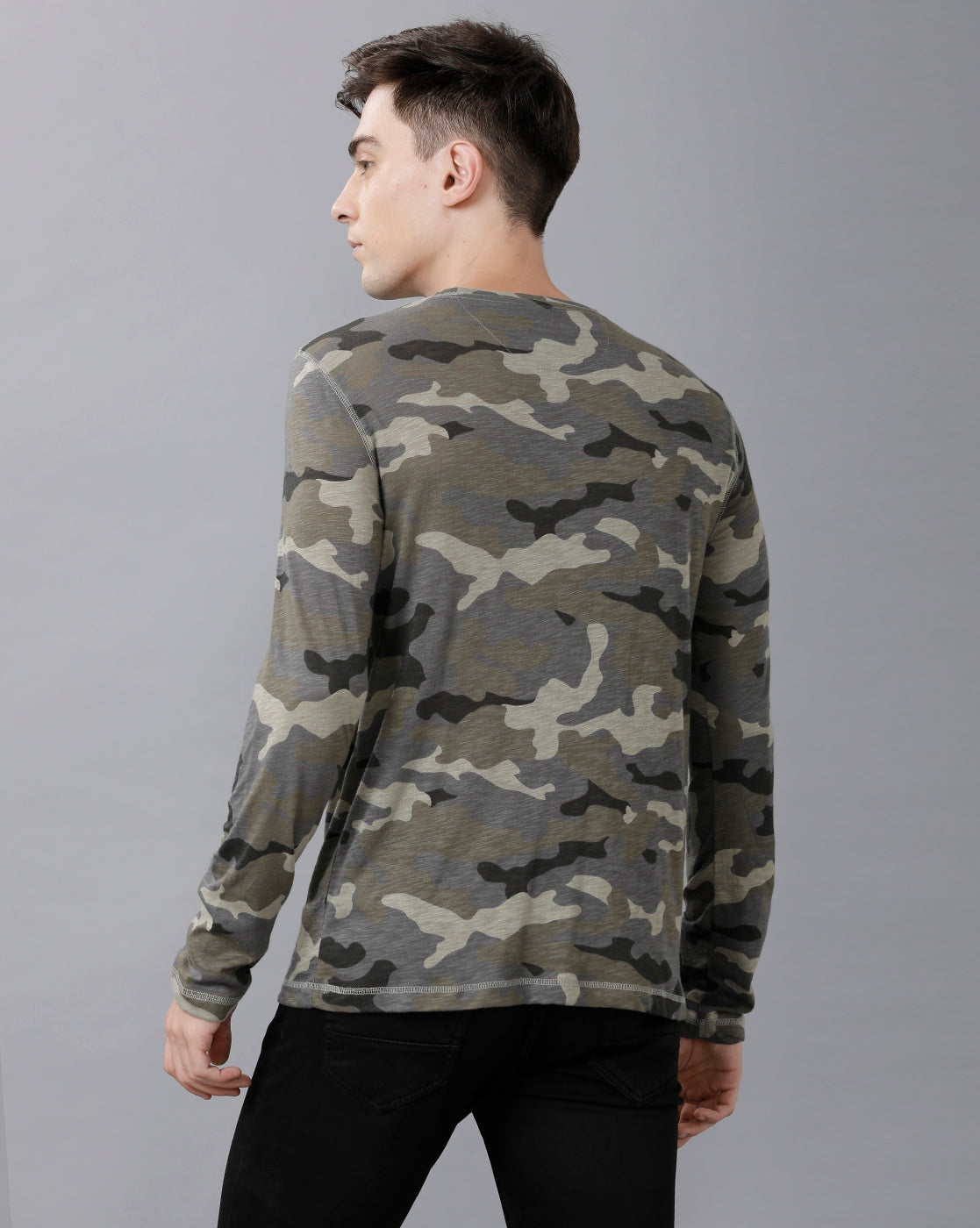 CP BRO Men's Cotton Printed Full Sleeve Slim Fit Round Neck Multicolor T-Shirt | Brcn 503 B