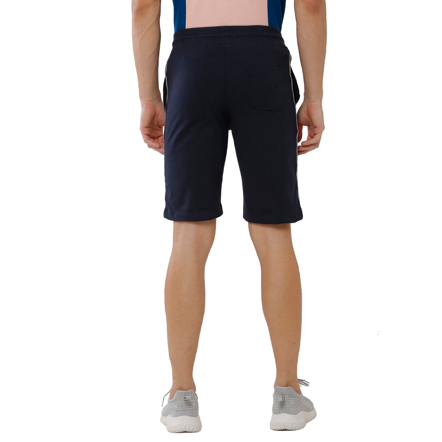 Classic Polo Mens 100% Cotton Solid Slim Fit Navy Color Shorts- Sleque Navy Lounge Wear Classic Polo 