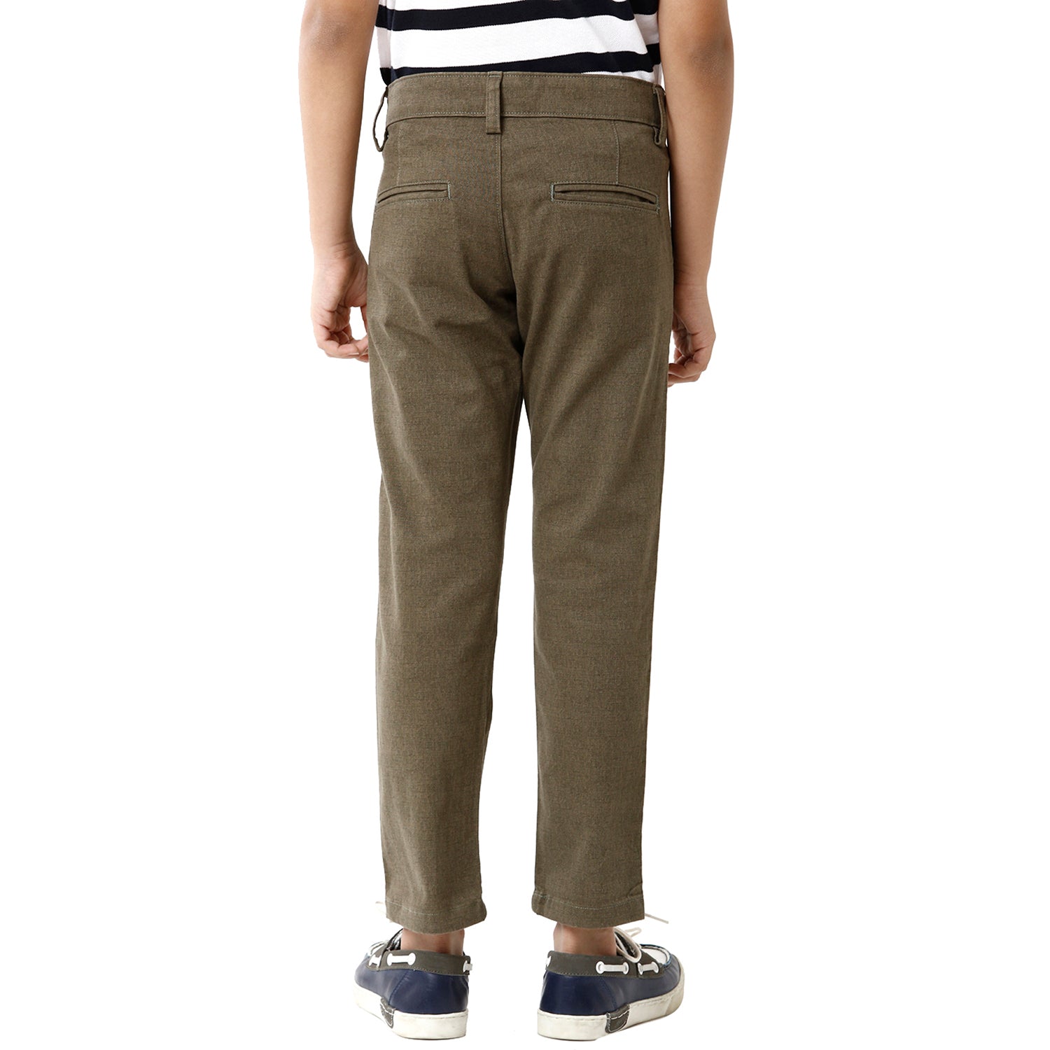 Classic Polo Bro Boys Cotton Solid Slim Fit Dark Green Color Trouser - BBTR S2 01 B Pants Classic Polo 