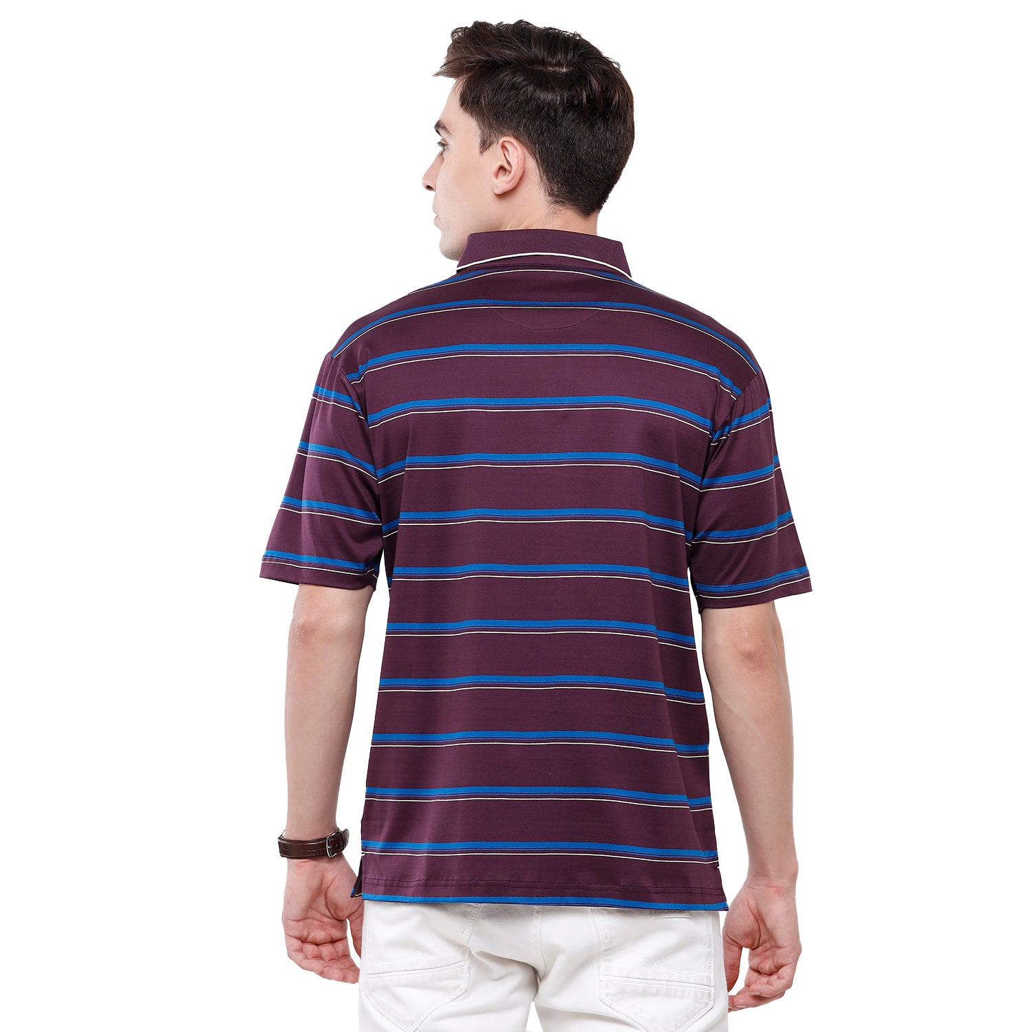 Classic Polo Mens Stripes Half Sleeve Authentic Fit T-Shirt (ULTIMO - 259 B AF P) T-shirt Classic Polo 