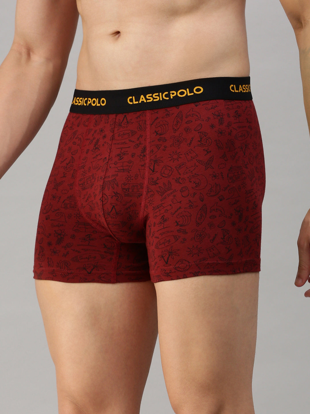 Classic Polo Men's Modal Printed Trunks | Glance - Blue & Red (Pack of 2)