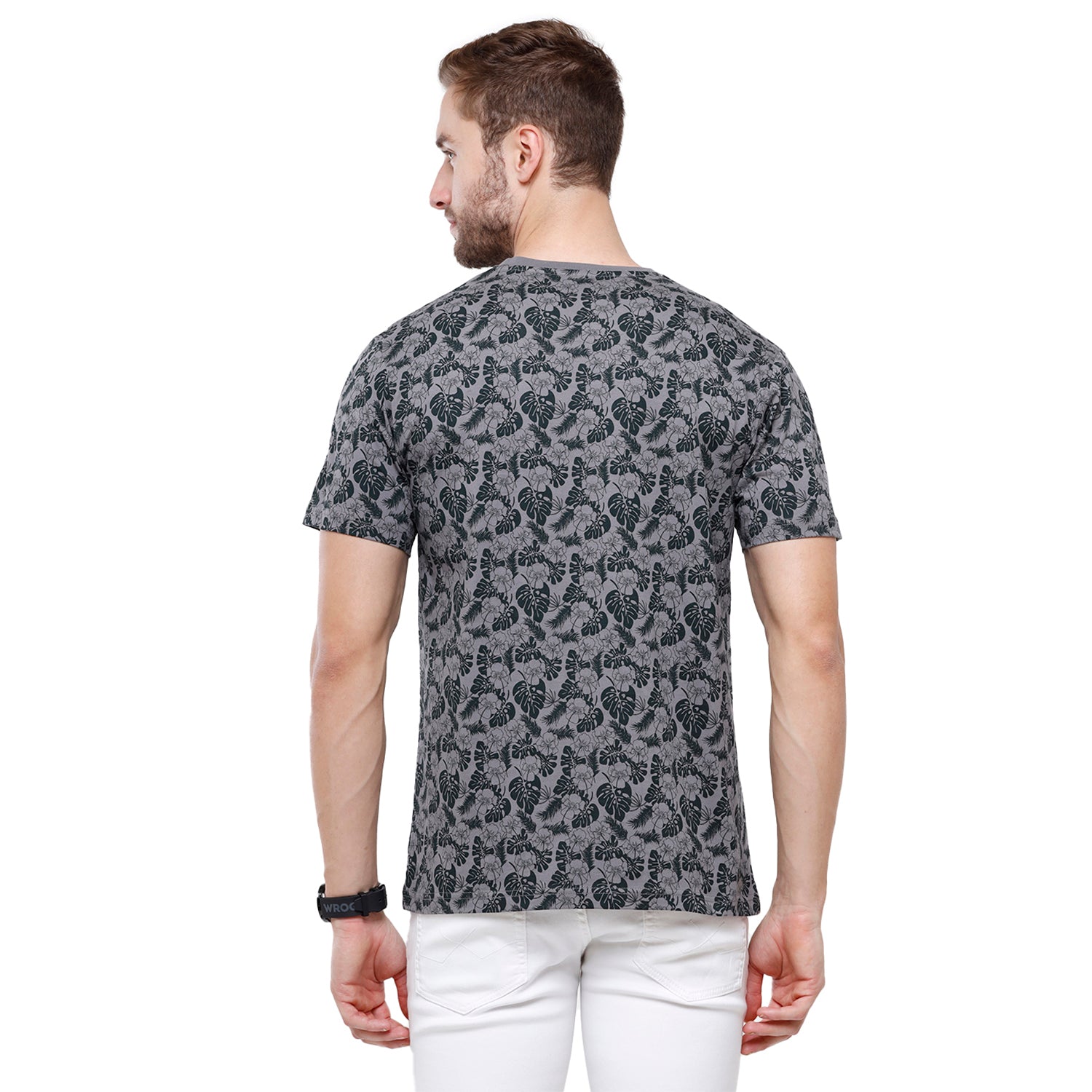 Swiss Club Mens Black Printed Slim Fit Half Sleeve Round Neck T-Shirt (CUB - 55 B SF C) T-shirt Swiss Club 