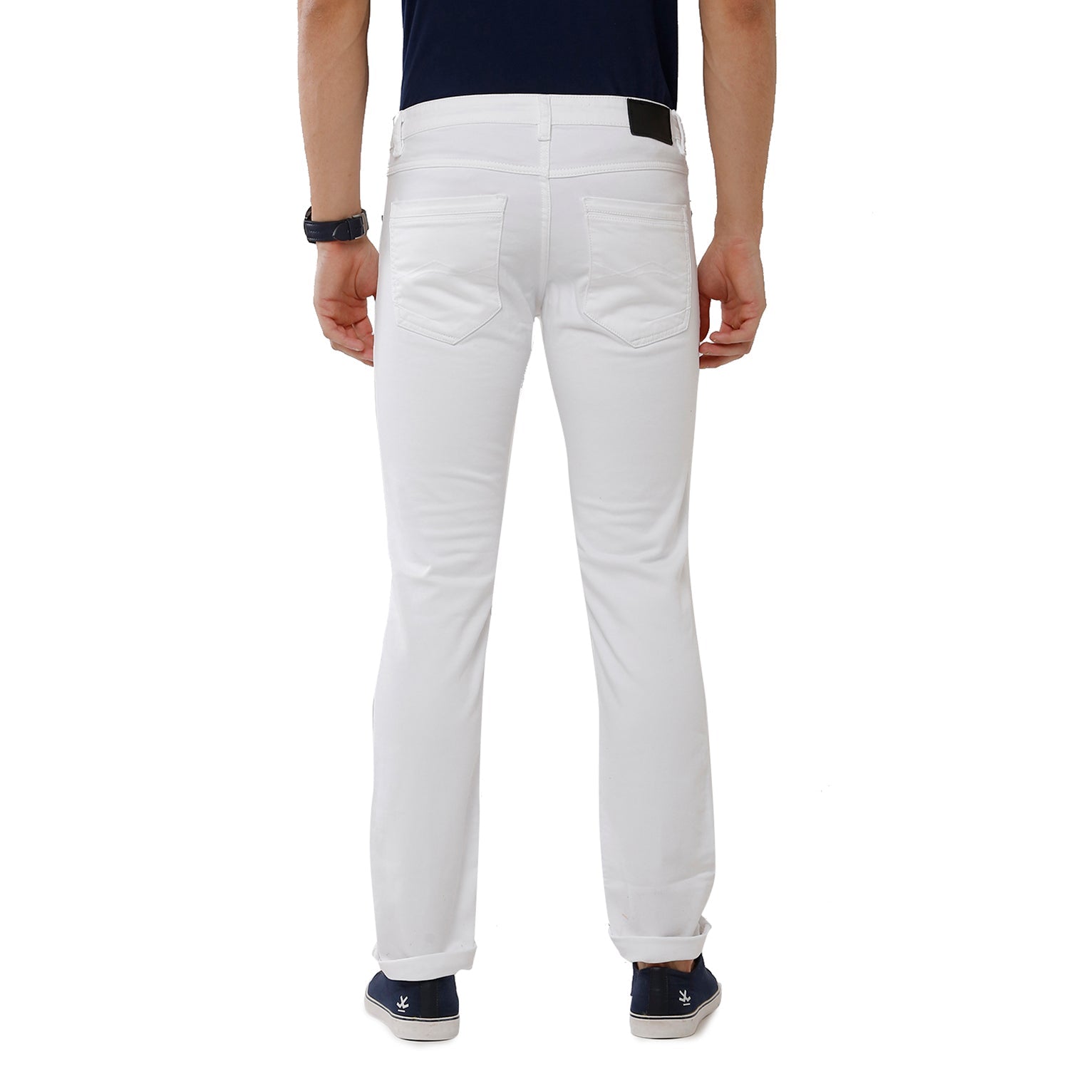 Classic Polo Mens 100% Cotton Solid Slim Fit White Color Denim (CPDN1-01 A-WHT-SL-LY) Jeans Classic Polo 