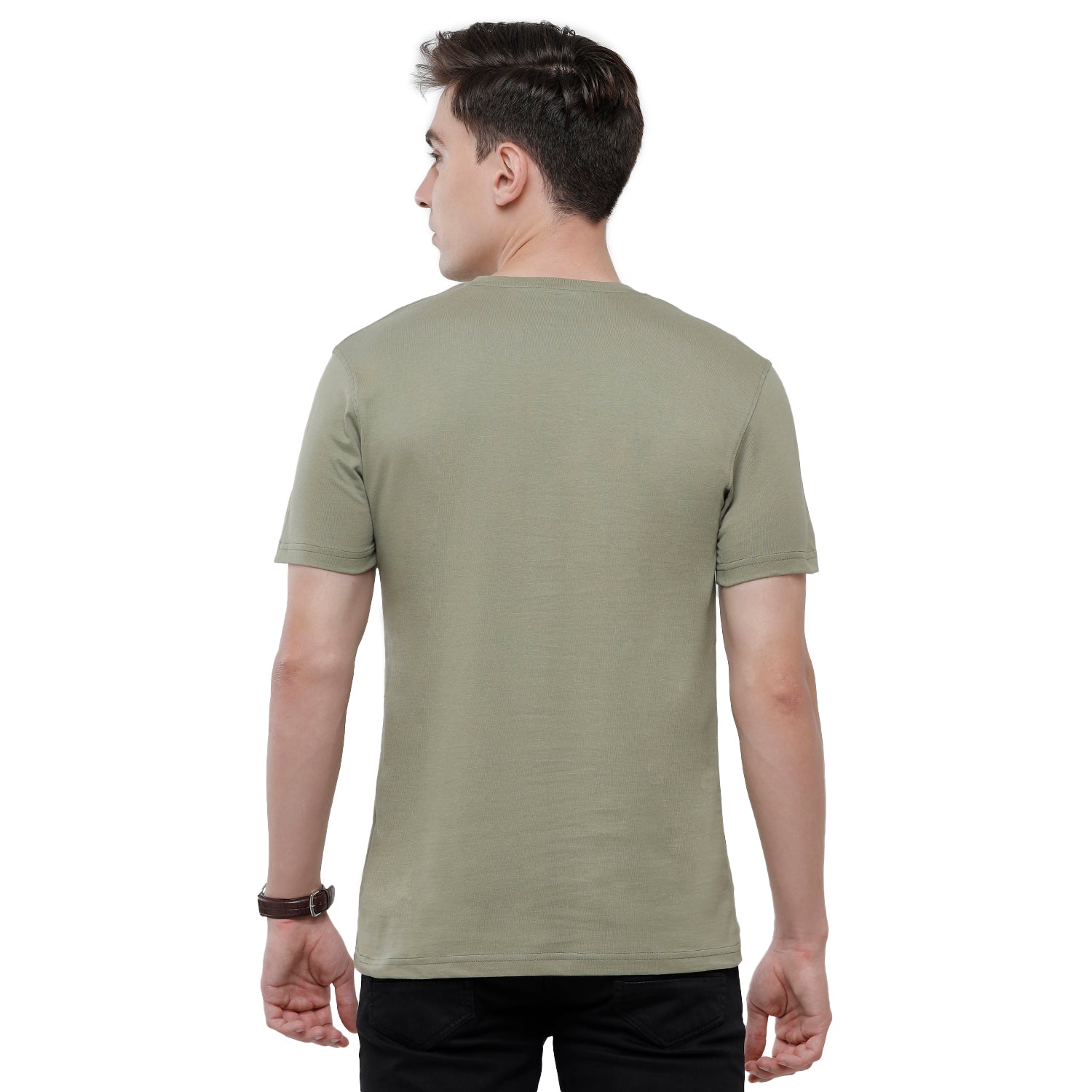 Classic Polo Mens Chest Print Half Sleeve Slim Fit T-Shirt (BALENO - 402 A SF C) T-shirt Classic Polo 