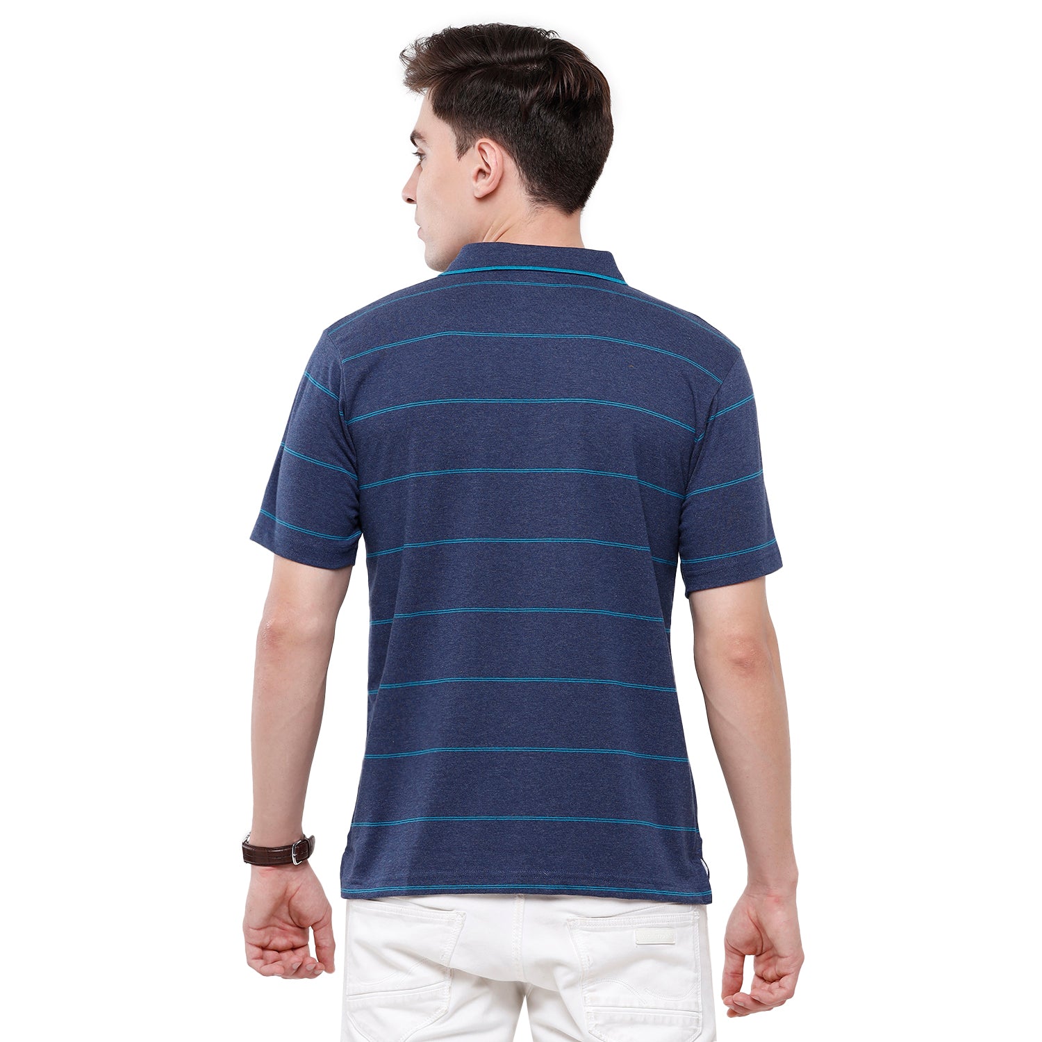 Classic Polo Mens Stripes Half Sleeve Authentic Fit T-Shirt (MEL - 202 A AF P) T-shirt Classic Polo 