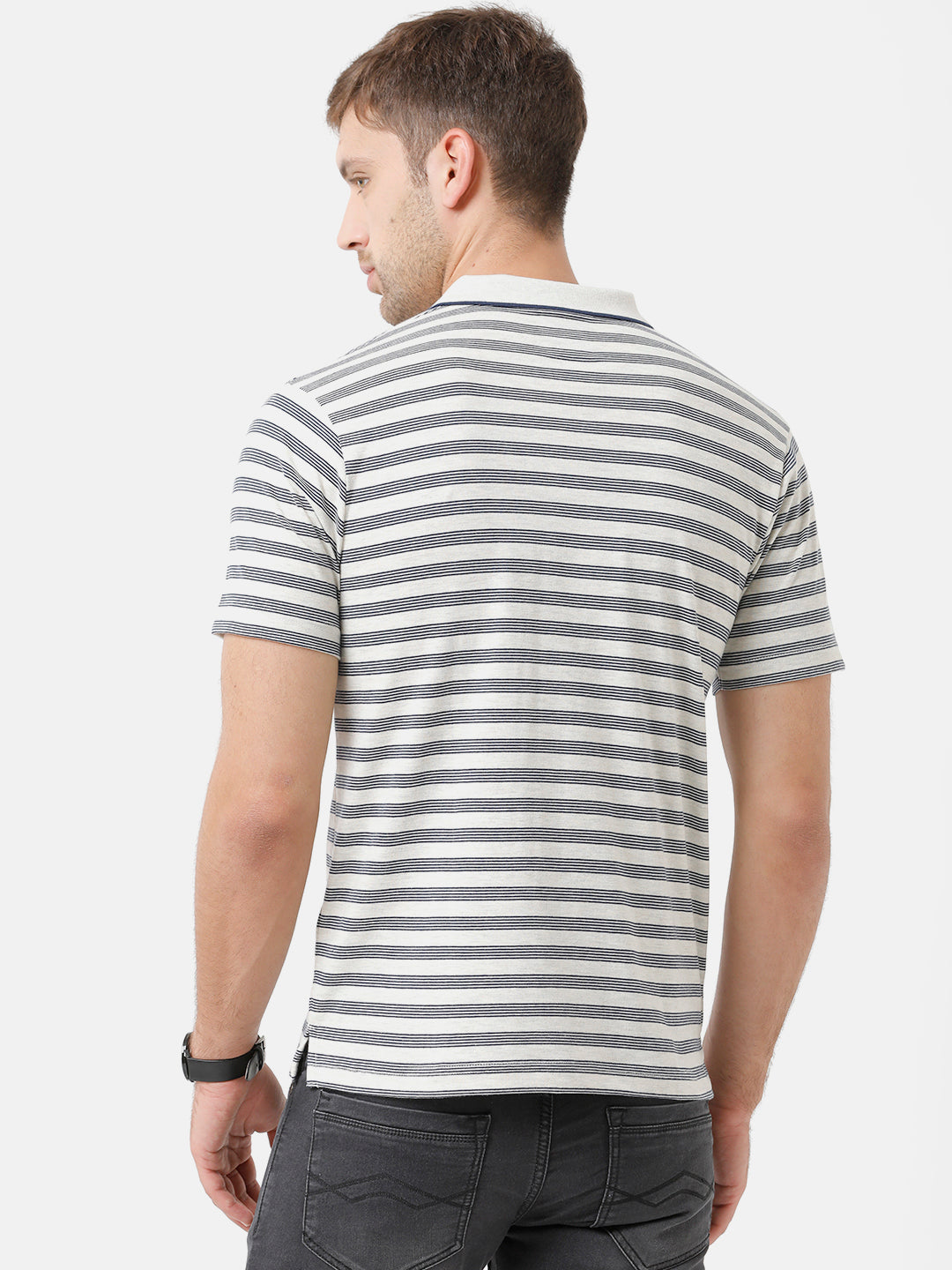 Classic Polo Mens Cotton Striped Half Sleeve Authentic Fit Polo Neck Multicolor T-Shirt | F.Flash 06