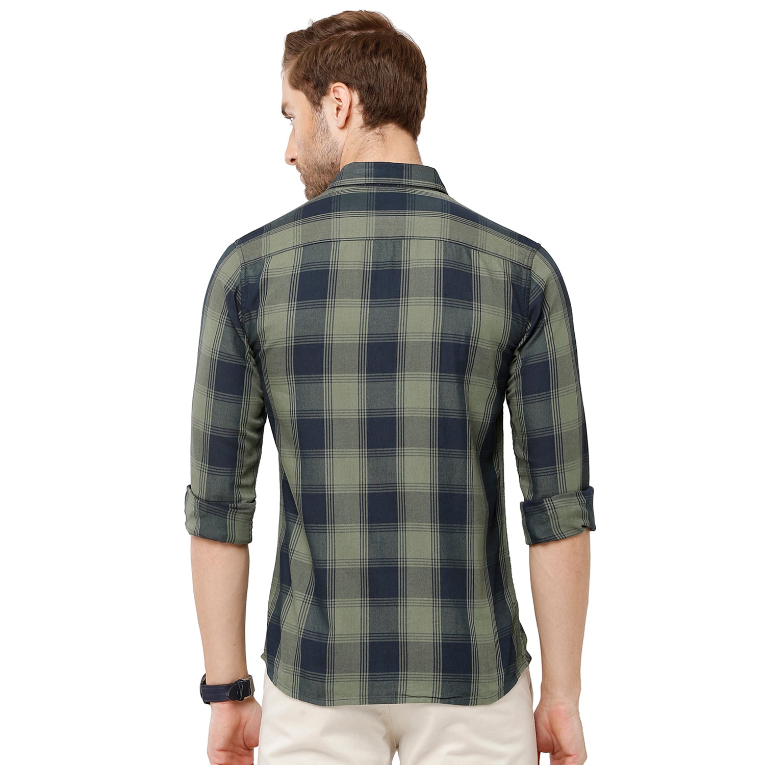 Classic Polo Bro Mens 100% Cotton Checked Full Sleeve Slim Fit Polo Neck Multicolor Woven Shirt (SBN1-52 A-FS-CHK-BSL) Classic Polo 