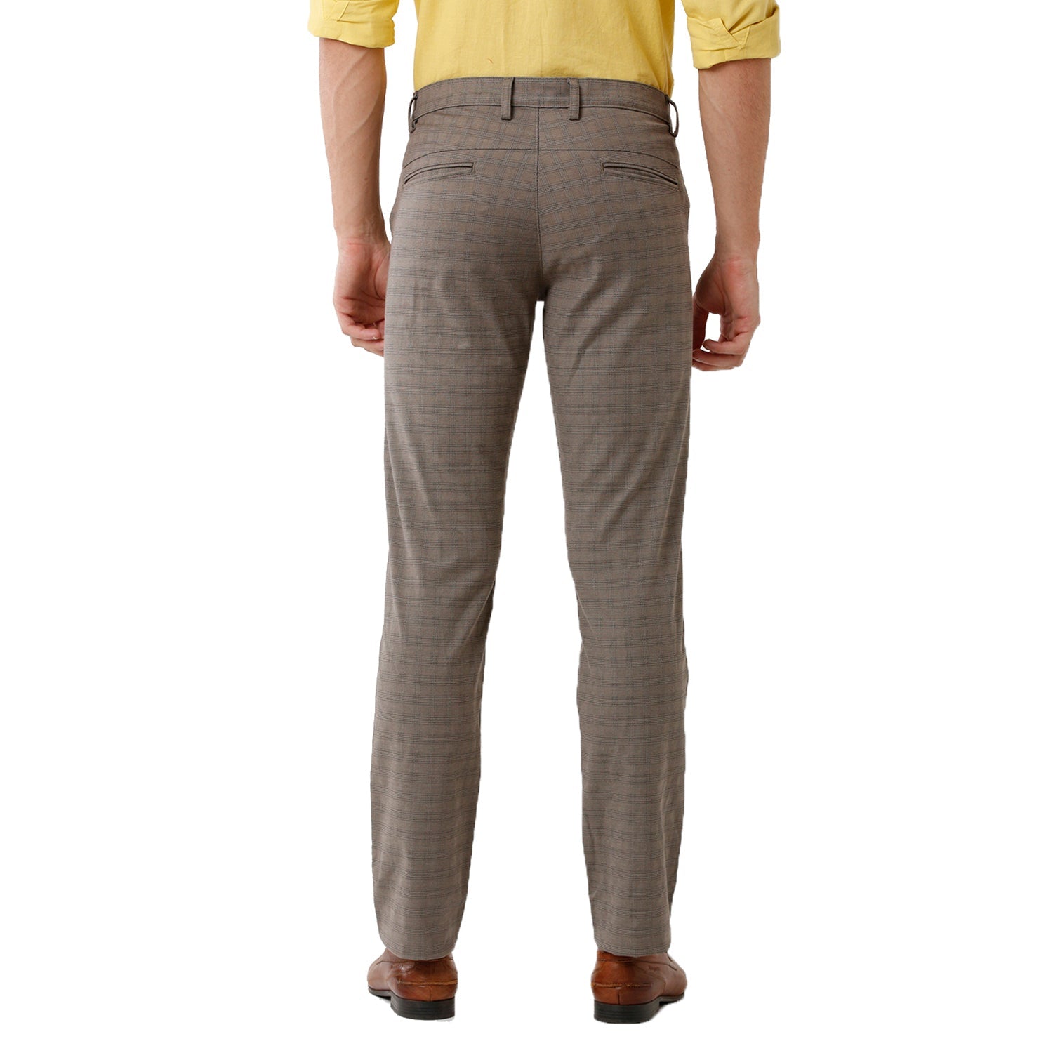 Swiss Club Mens Checked Slim Fit Green Color Trousers -SC 34 B OLV Pants Swiss Club 