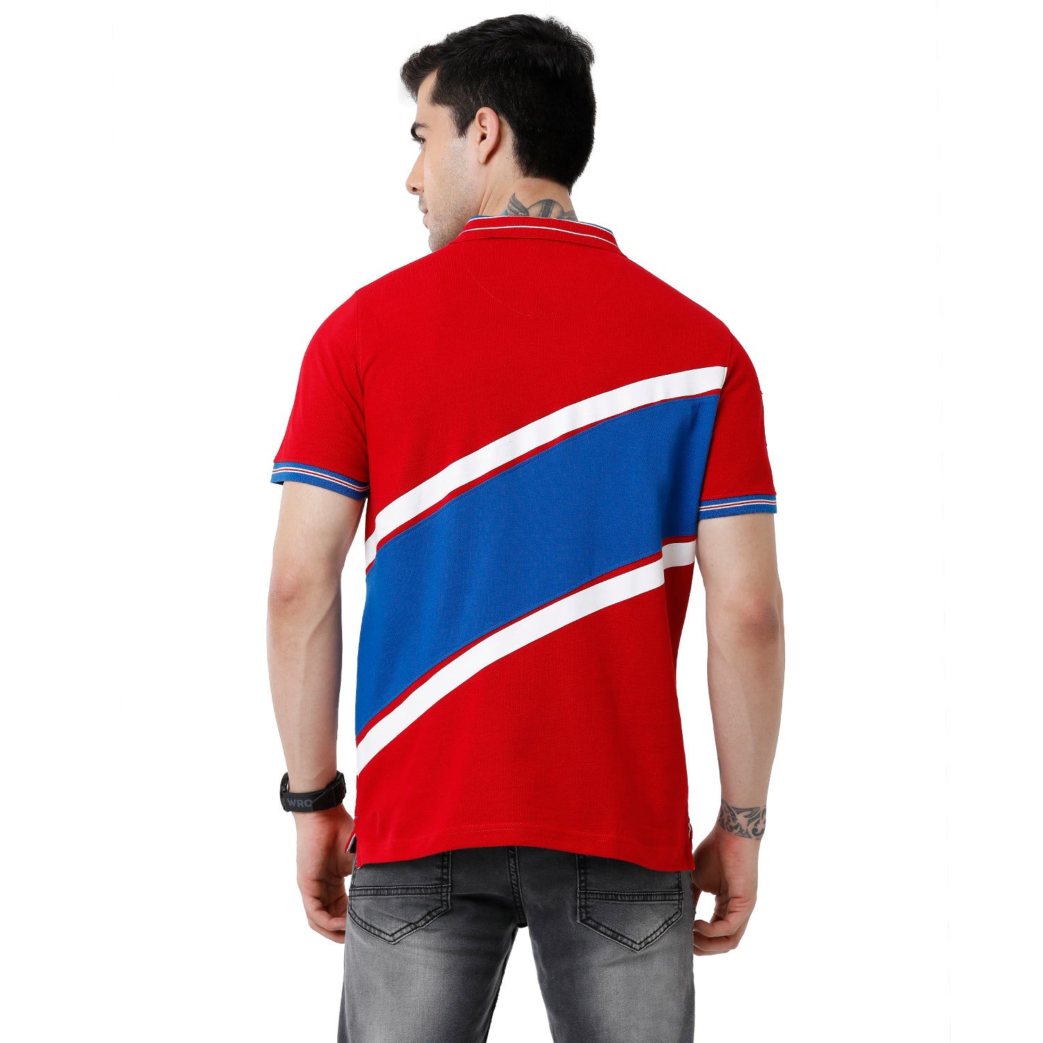 Classic Polo BroMens Color Block Slim Fit Polo Neck Multicolor T-Shirt - BRP 323 B T-shirt Classic Polo Bro 