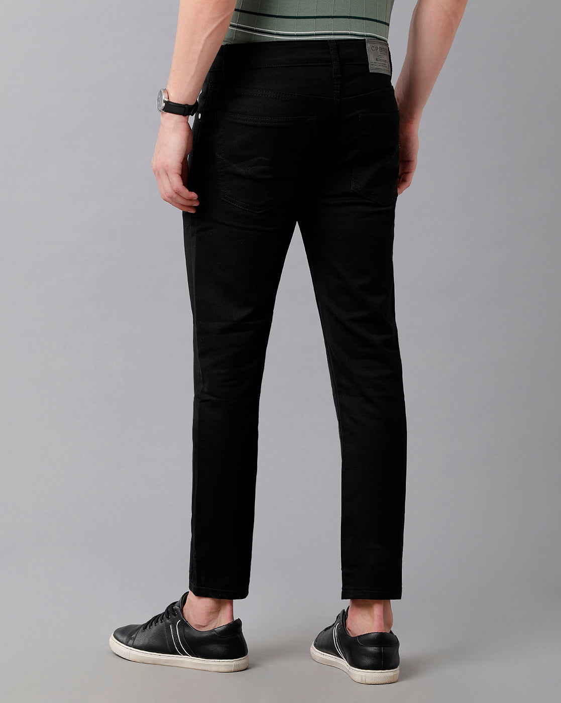 CP BRO Men's Cotton Solid Slim Fit Black Color Denim | Bdn2-01 A