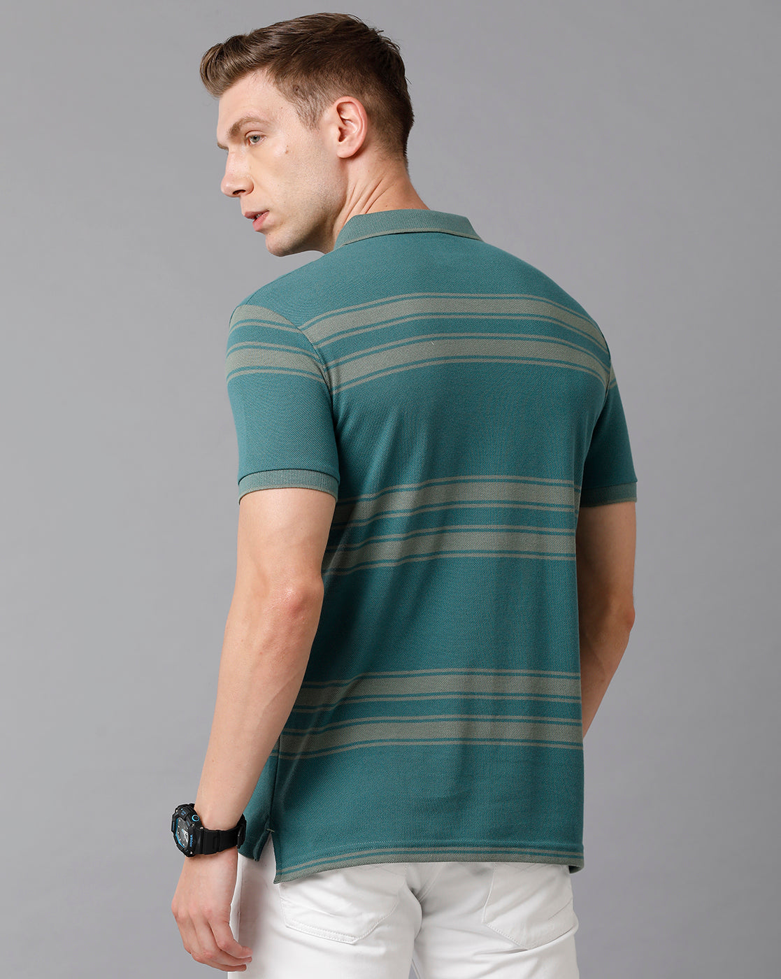 Classic Polo Men's Cotton Blend Striped Slim Fit Multicolor T-Shirt | Adore - 180 B