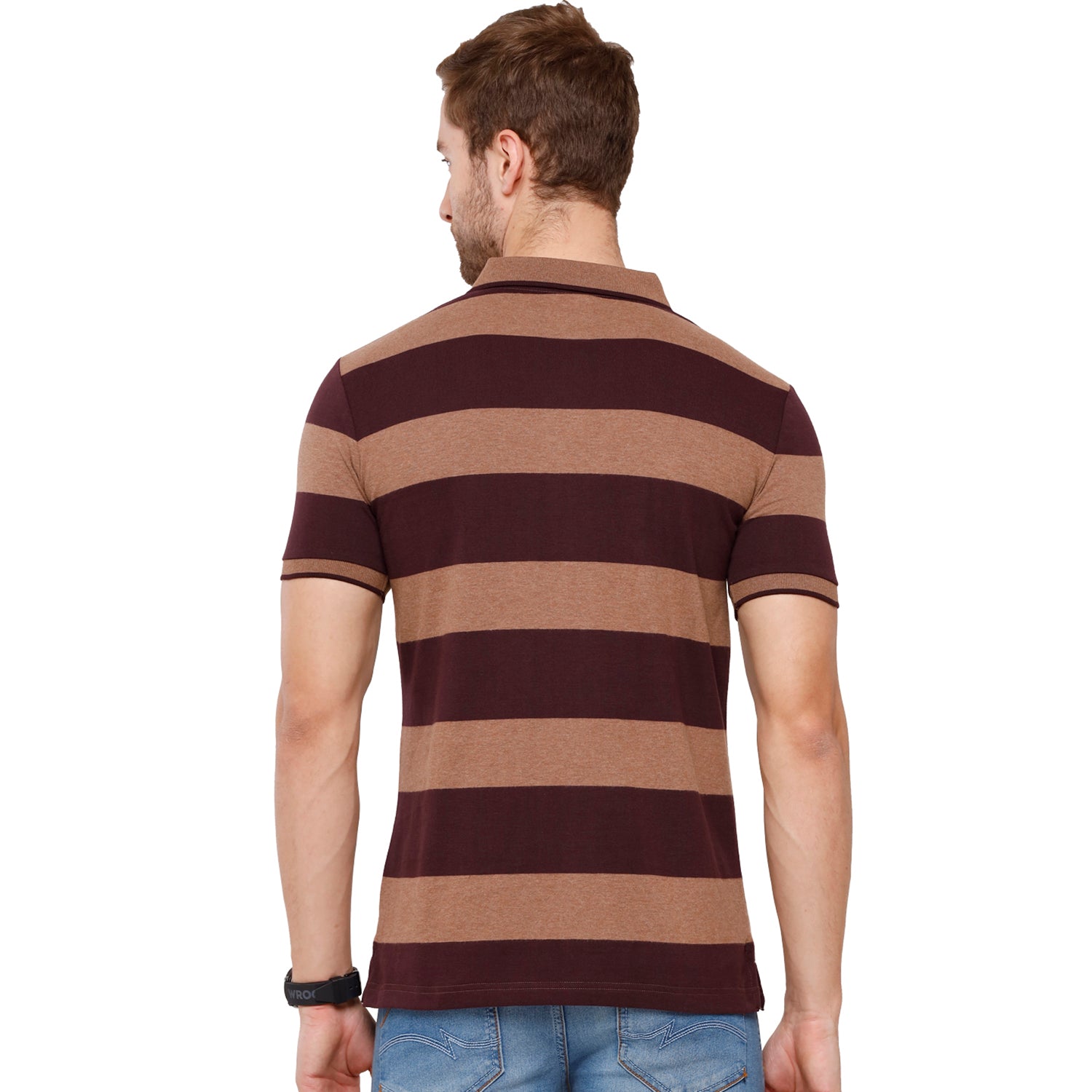 Classic Polo Mens Stripped Half Sleeve Slim Fit Polo Neck T-Shirt (CPEG - 275 A SF P) Classic Polo 