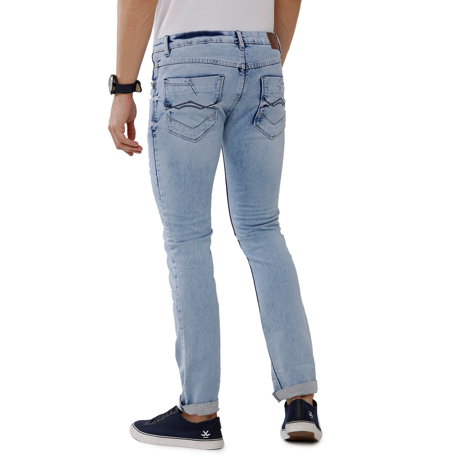 Classic Polo Mens 100% Cotton Solid Slim Fit Blue Color Denim (CPDN1-05 A-ICL-SL-LY) Classic Polo 