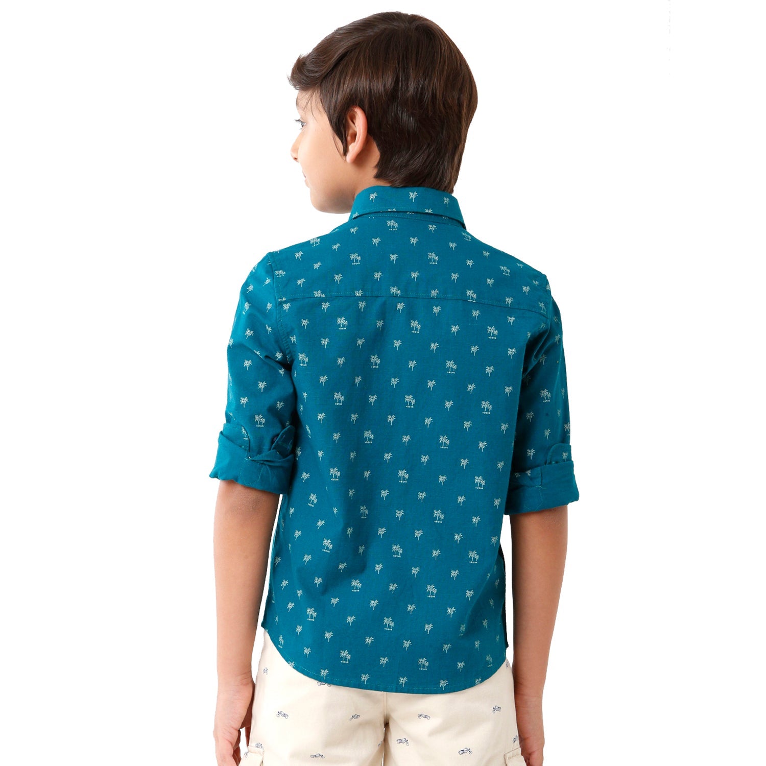 Classic Polo Bro Boys Printed Full Sleeve Slim Fit Aqua Blue Color Shirt - BBSH S2 37 A Shirts Classic Polo 