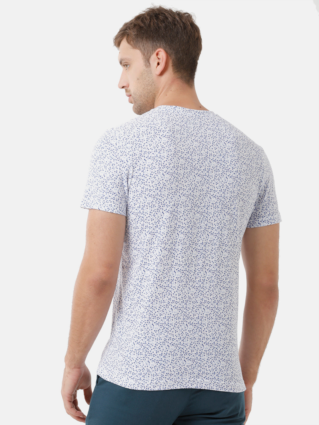 CP BRO Men's Cotton Half Sleeve Printed Slim Fit Round Neck Multicolor T-Shirt | Brcn 497