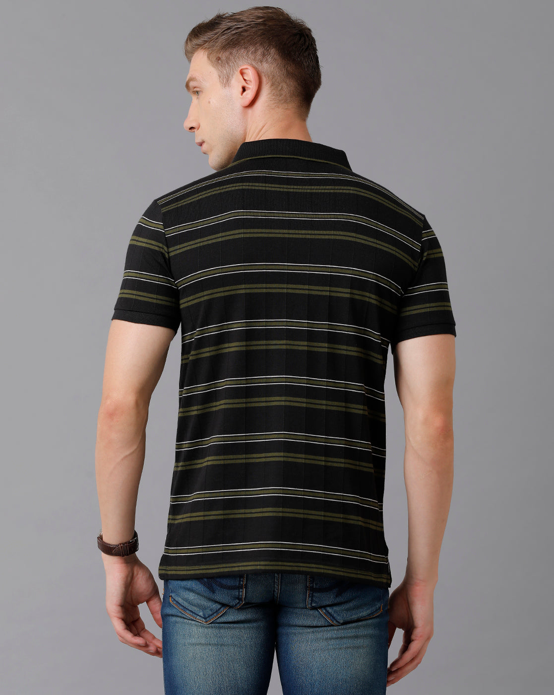 Classic Polo Men's Cotton Striped Slim Fit Multicolor T-Shirt | Trs - 95 B