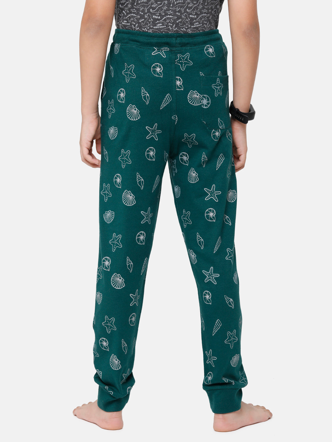 CP Boys Green Printed Slim Fit Track Pant Track Pants Classic Polo 