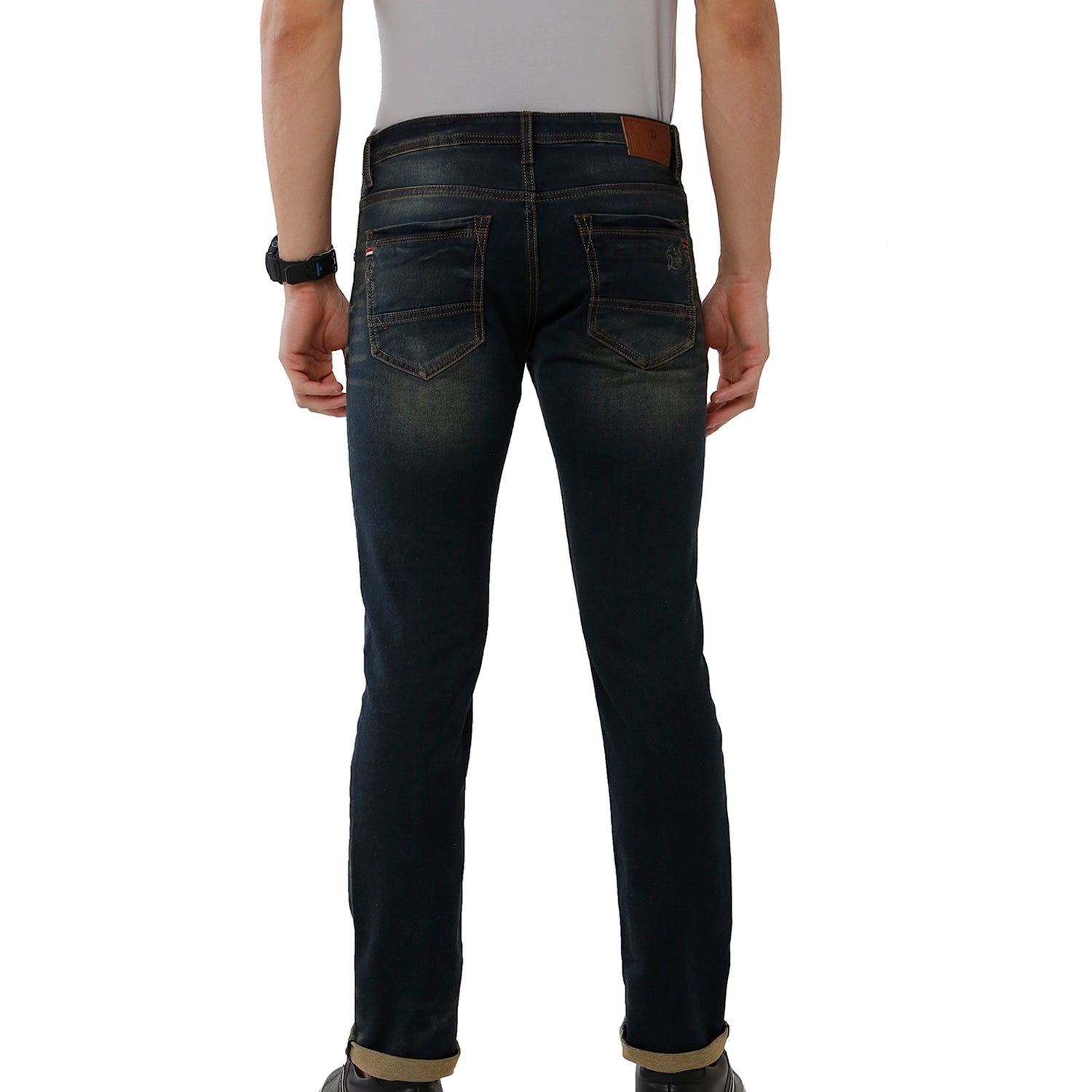 Classic Polo Mens 100% Cotton Solid Slim Fit Navy Blue Denim (CPDN1-07 A-DKT-SL-LY) Jeans Classic Polo 