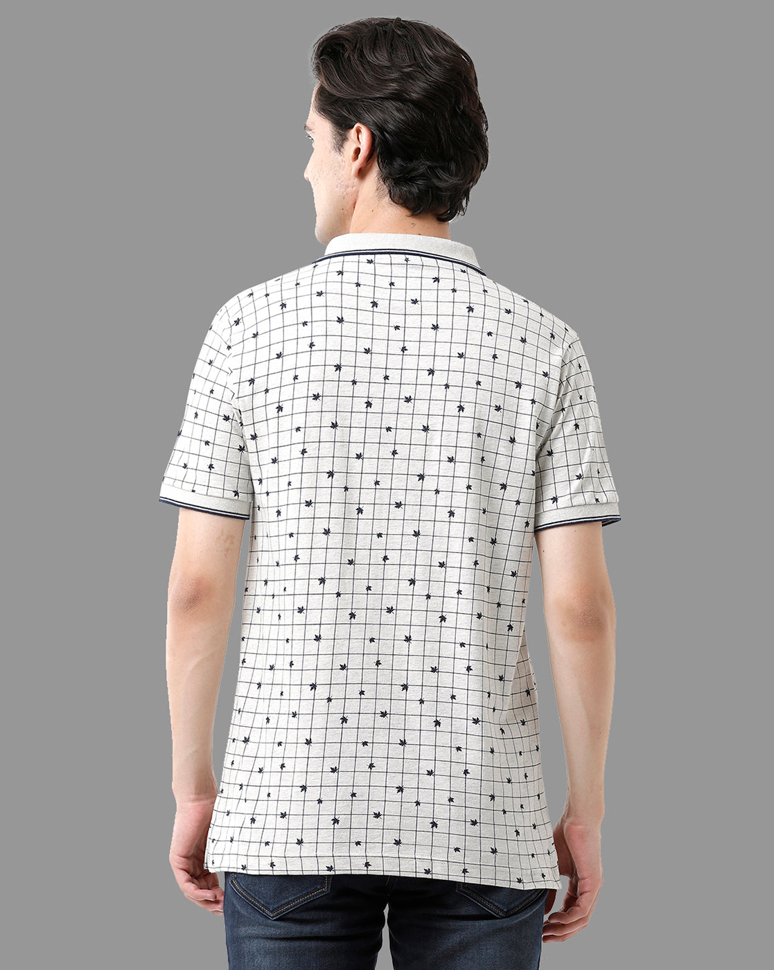 Classic Polo Mens Cotton Half Sleeve Printed Slim Fit Polo Neck White Color T-Shirt | Bello - 179 B