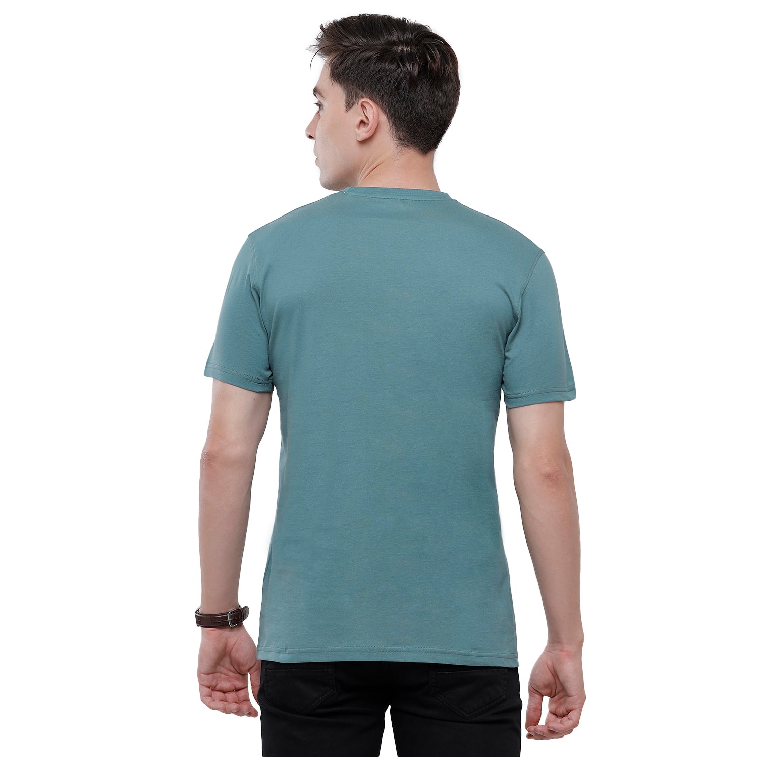 Classic Polo Mens Chest Print Half Sleeve Slim Fit T-Shirt (BALENO - 404 B SF C) T-shirt Classic Polo 