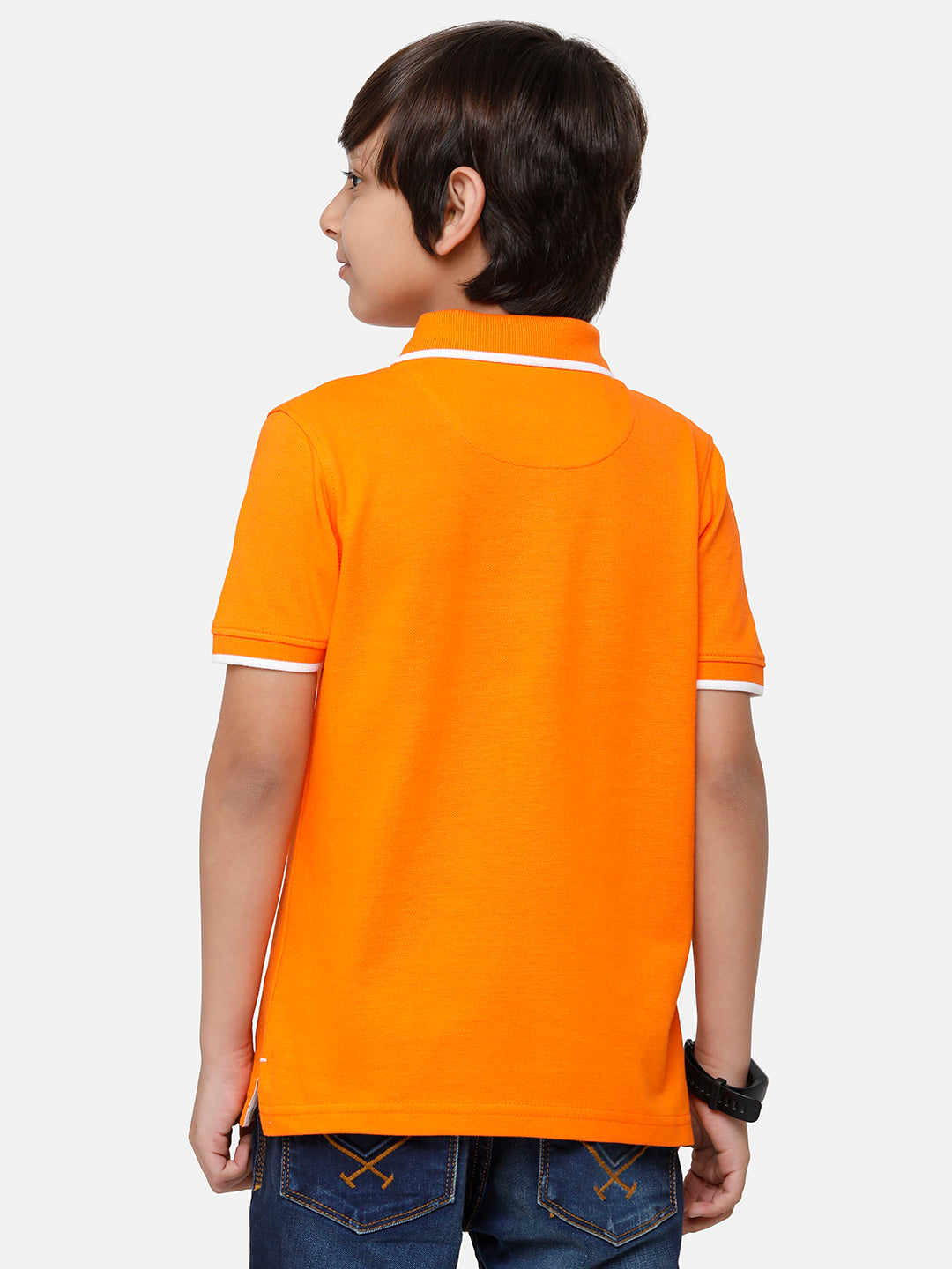 CP Boys Orange Solid Slim Fit Polo Neck T-Shirt T-shirt Classic Polo 