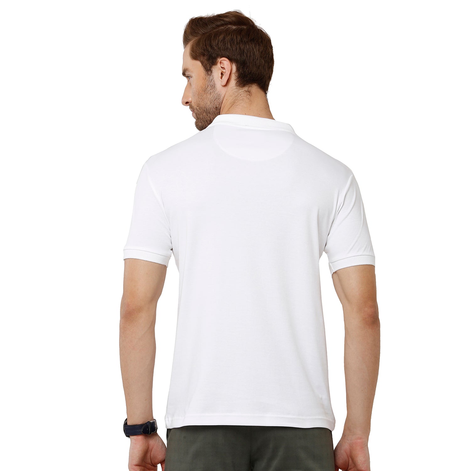 Classic Polo Mens 100% Cotton Half Sleeve Solid Slim Fit White Color Polo Neck T-Shirt - UNICO 59 A T-shirt Classic Polo 
