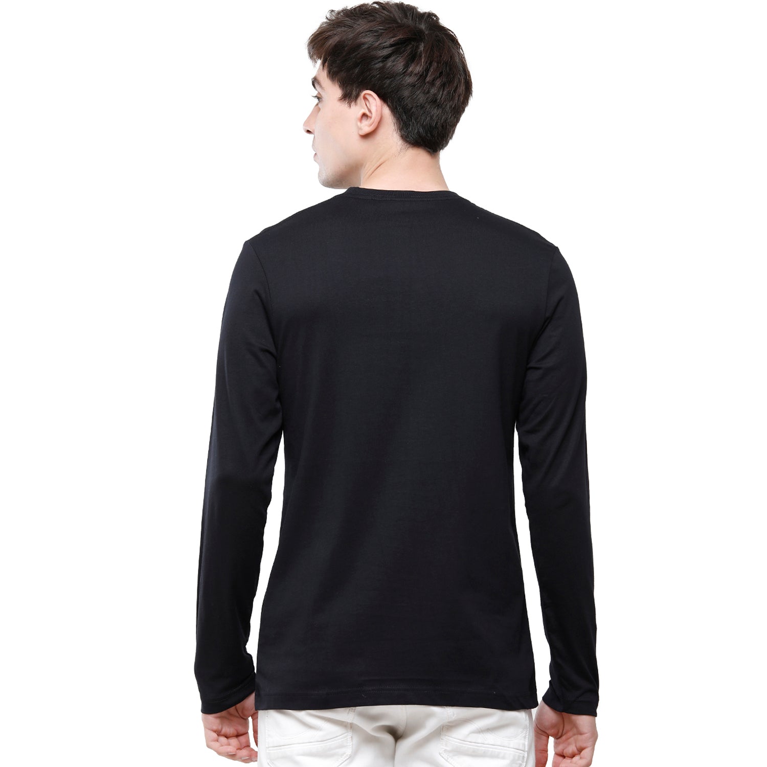 Classic polo Men's Black Single Jersey Crew Neck Full Sleeve Slim Fit T-Shirt - Comet 06 T-shirt Classic Polo 