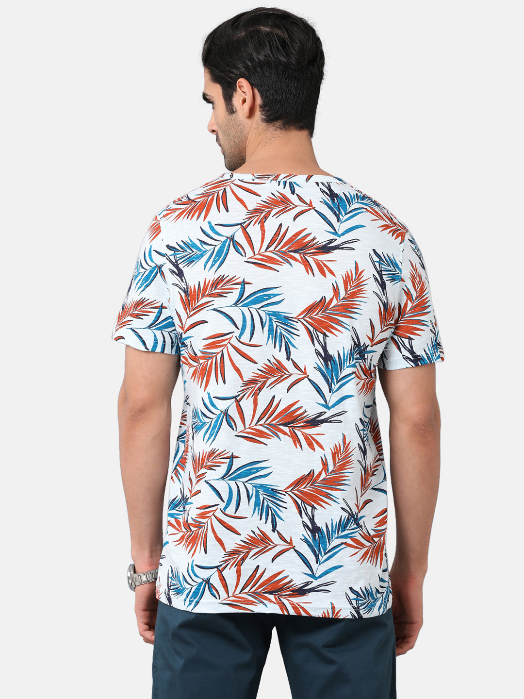 CP BRO Men's Cotton Printed Slim Fit Round Neck Multicolor T-Shirt | Brcn 467 b