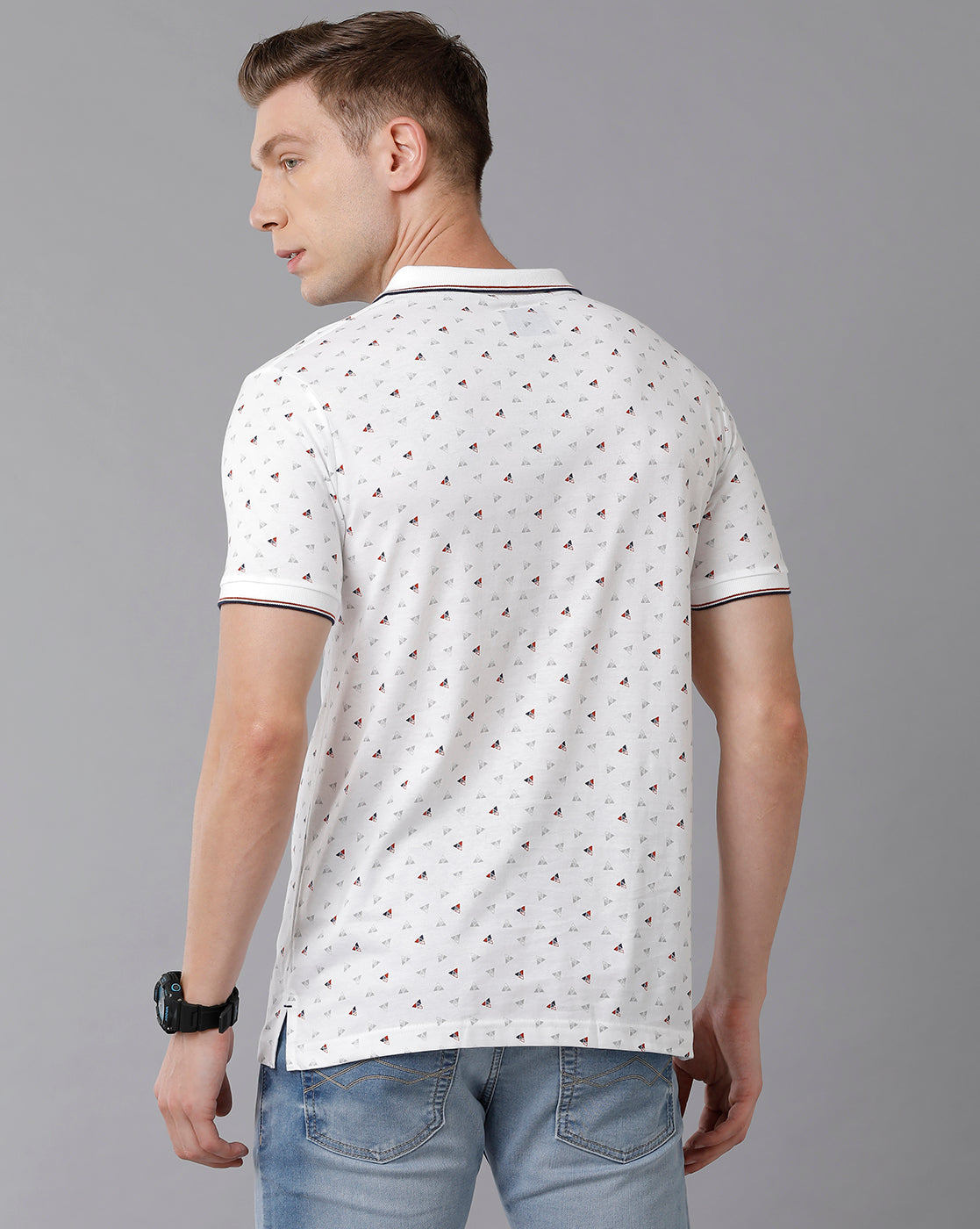 Classic Polo Men's Cotton Printed Slim Fit White T-Shirt | Bello - 174 A