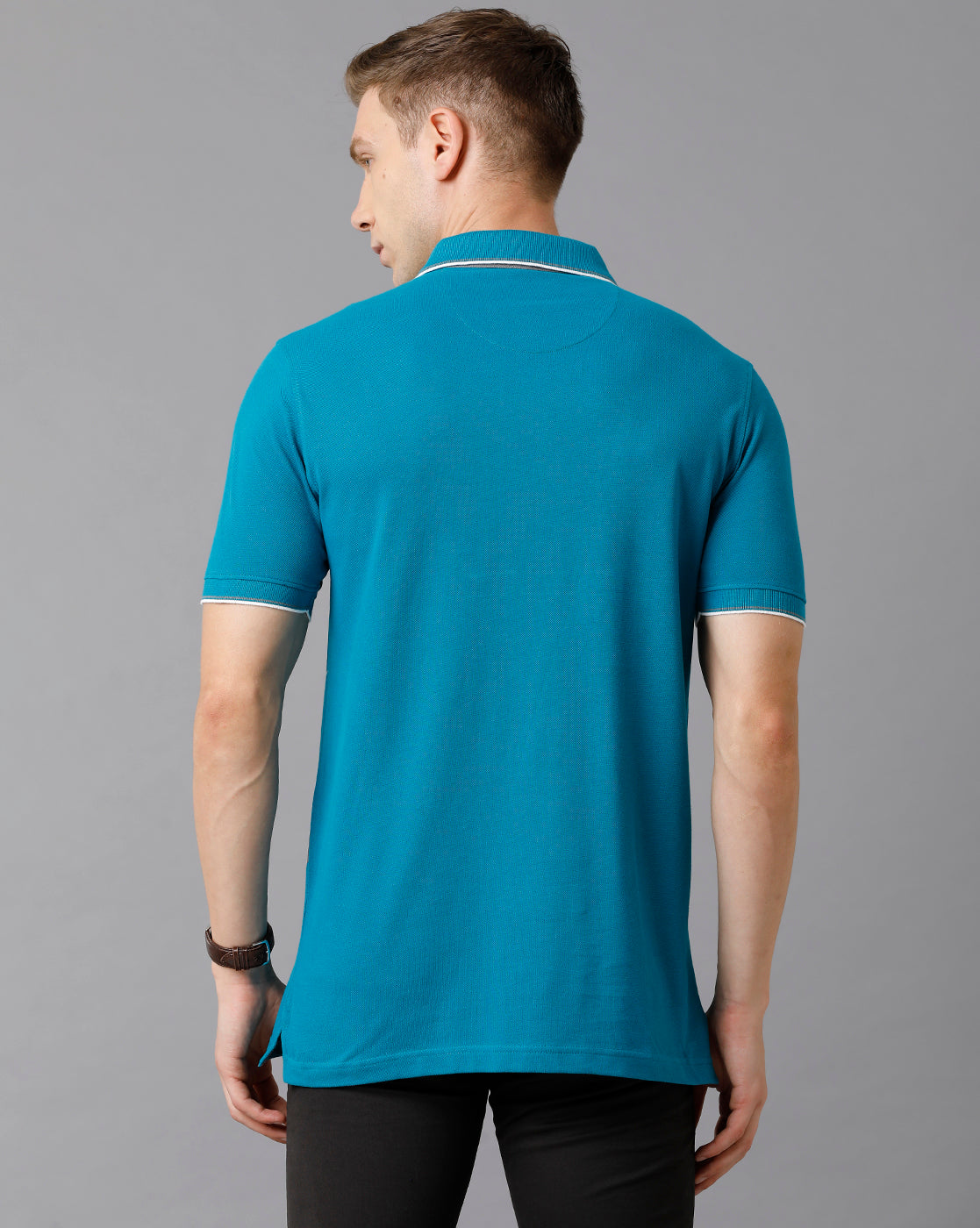 Classic Polo Men's Cotton Printed Slim Fit Blue T-Shirt | Prm - 701 A