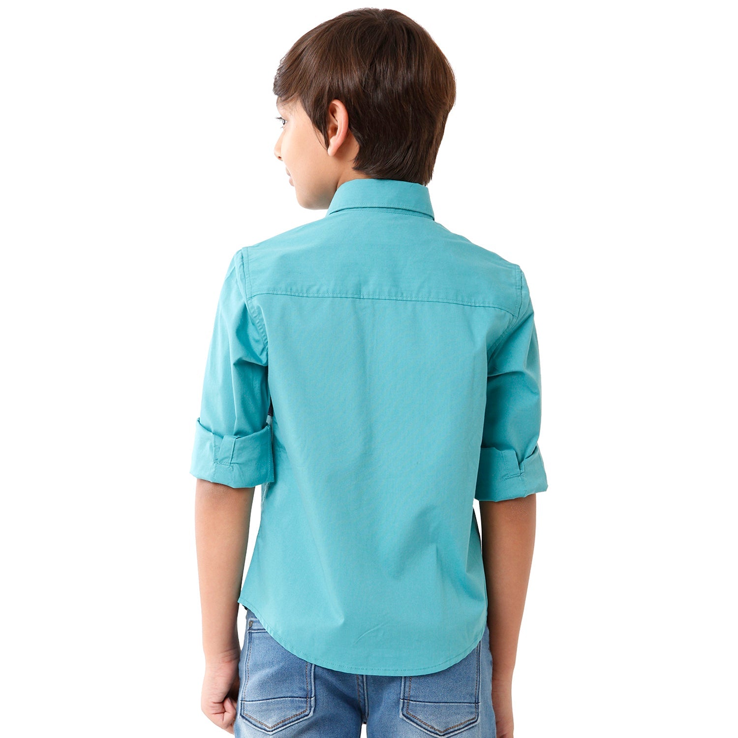 Classic Polo Bro Boys Solid Full Sleeve Slim Fit Blue Color Shirt - BBSH S2 39 D Shirts Classic Polo 