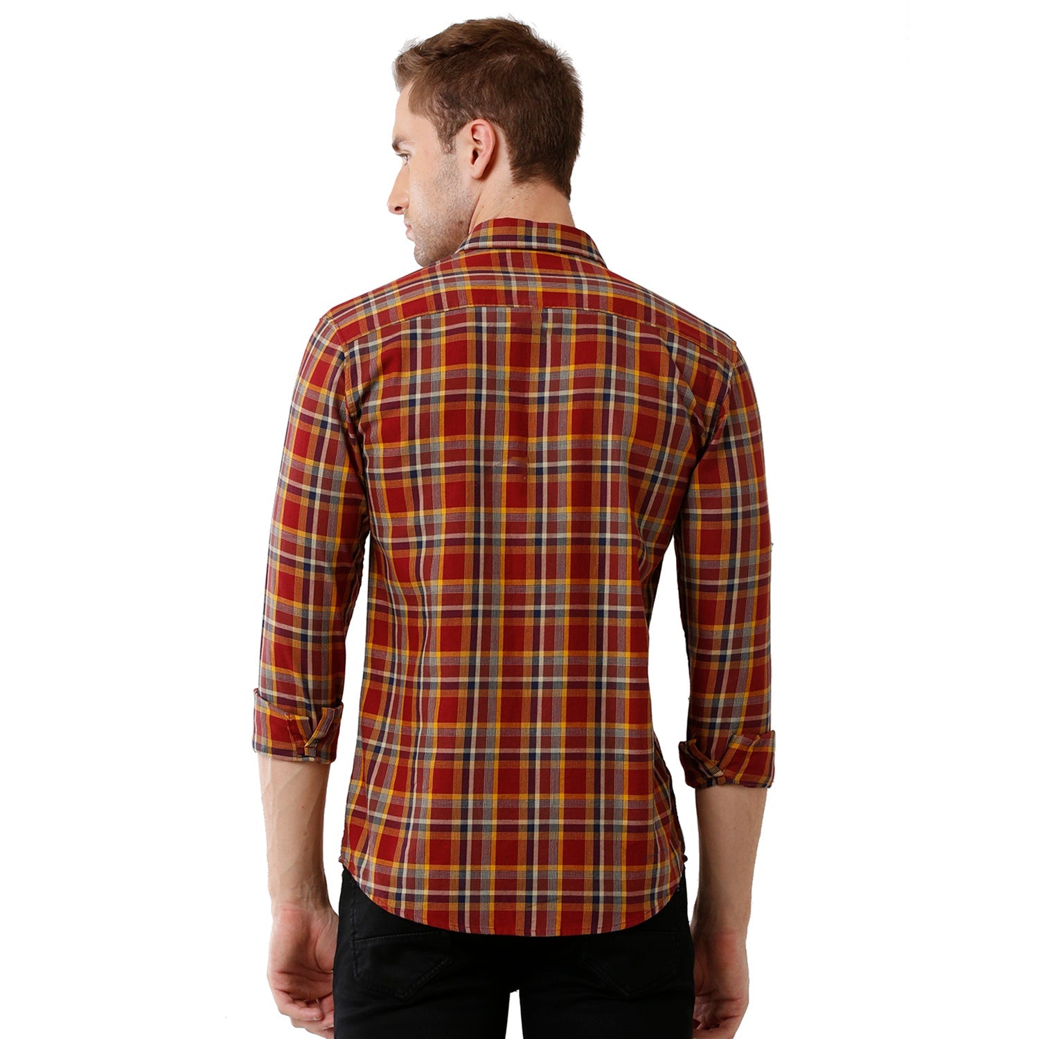 Swiss Club Men's Checked Full Sleeve Slim Fit Multicolor Woven Shirt -SC 117 A Swiss Club 