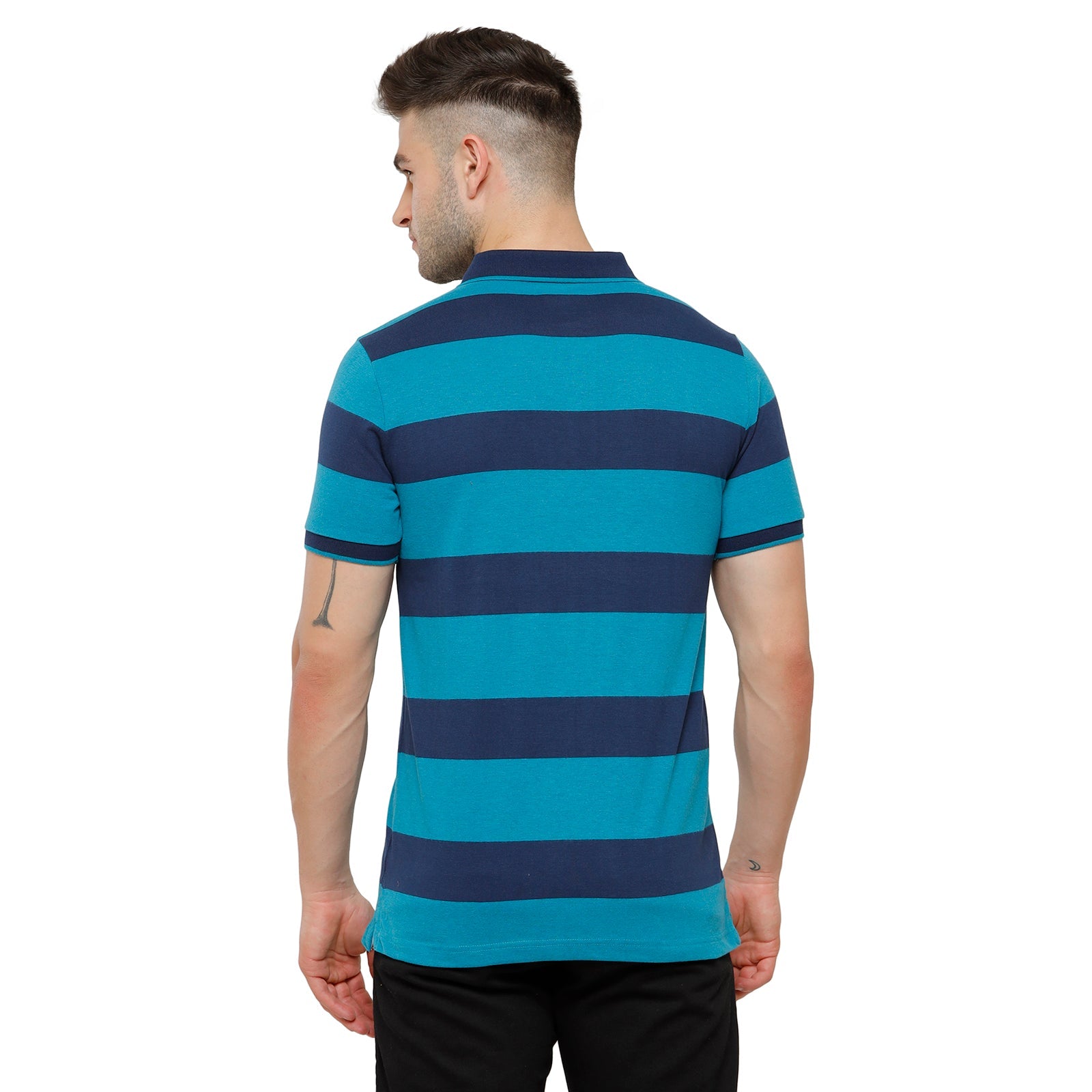Classic Polo Mens Stripped Half Sleeve Slim Fit Polo Neck T-Shirt Cpeg 275B T-shirt Classic Polo 
