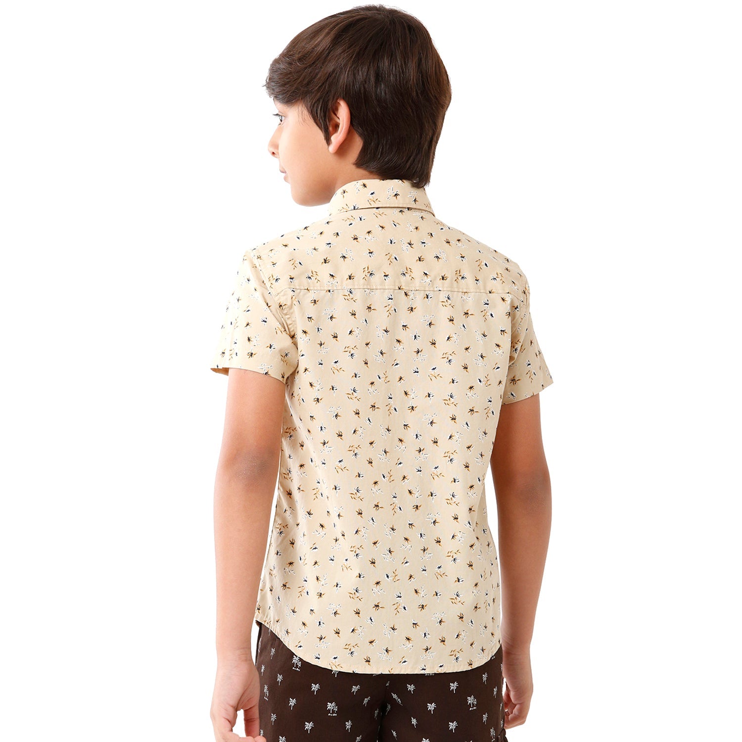 Classic Polo Bro Boys Printed Half Sleeve Slim Fit Beige Color Shirt - BBSH S2 07 C Shirts Classic Polo 