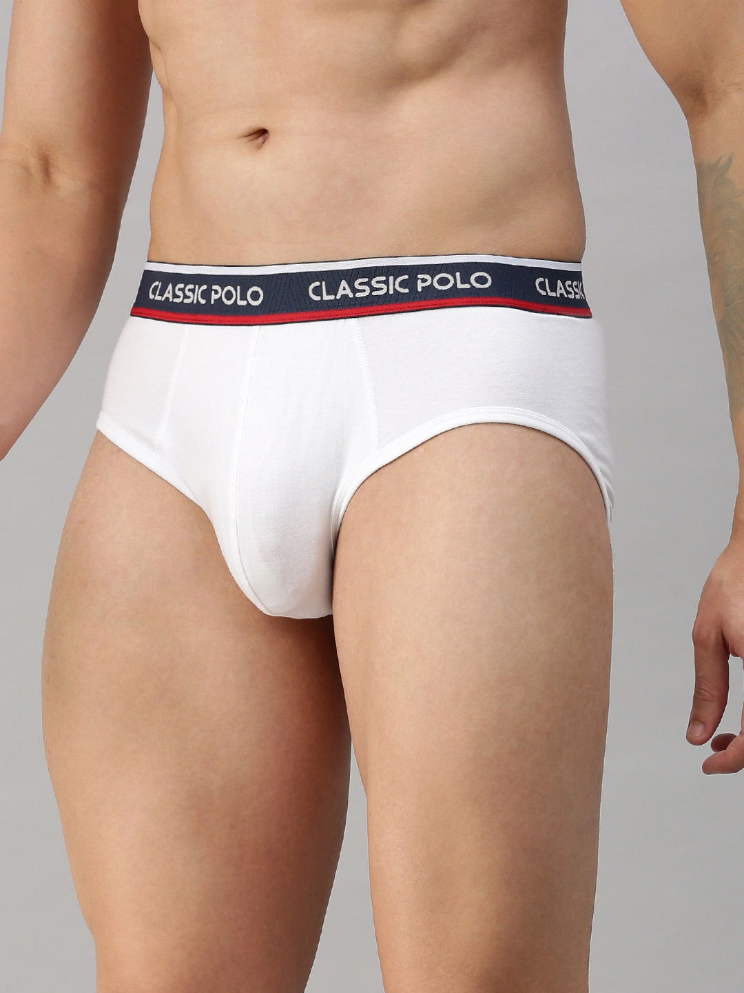 Classic Polo Men's Modal Solid Briefs | Scarce - White (Pack of 2)